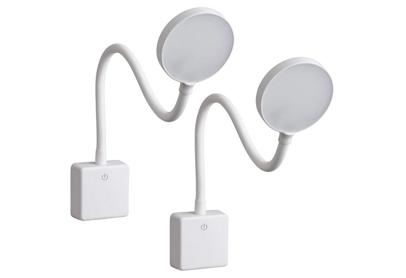 SEBSON LED Steckdosenleuchte 2x LED Steckdosenlampe dimmbar und flexibel - 4W 290lm neutralweiß, LED fest integriert, neutralweiß