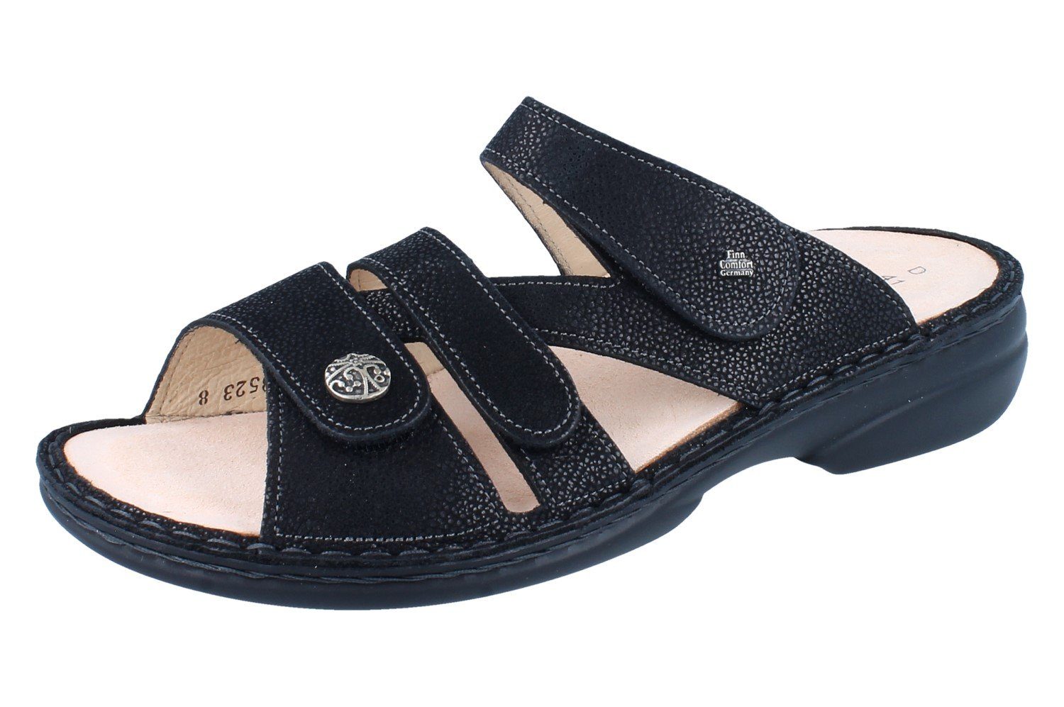 FINN COMFORT Ventura Soft Damen Pantolette schwarz Nubukleder - Pantolette