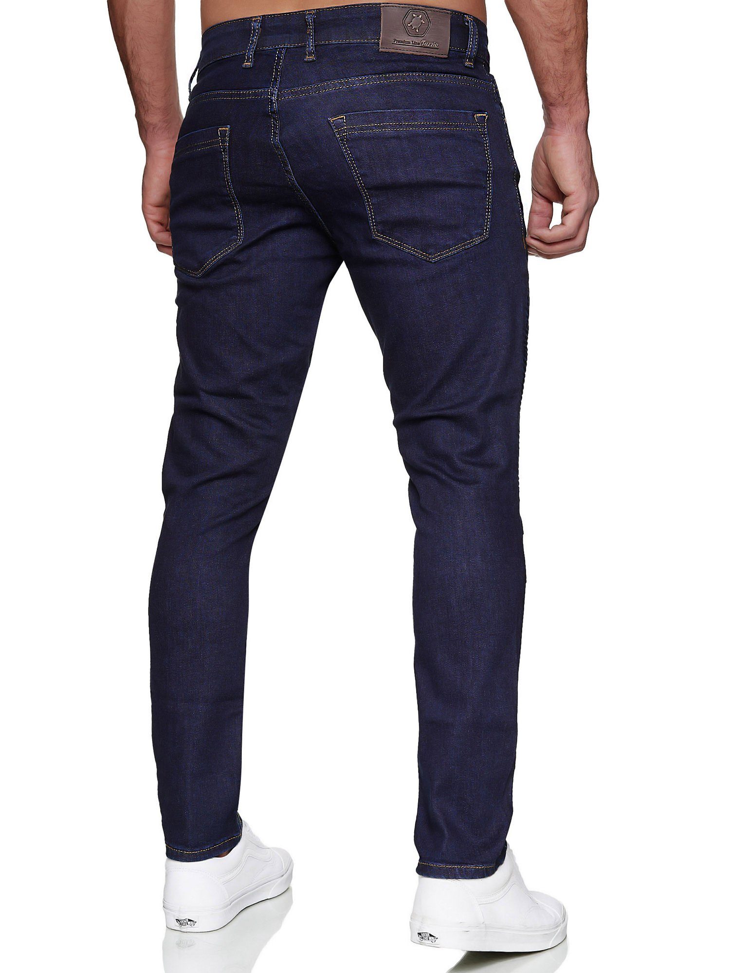 16517 Slim-fit-Jeans cooler dunkelblau Biker-Optik in Tazzio
