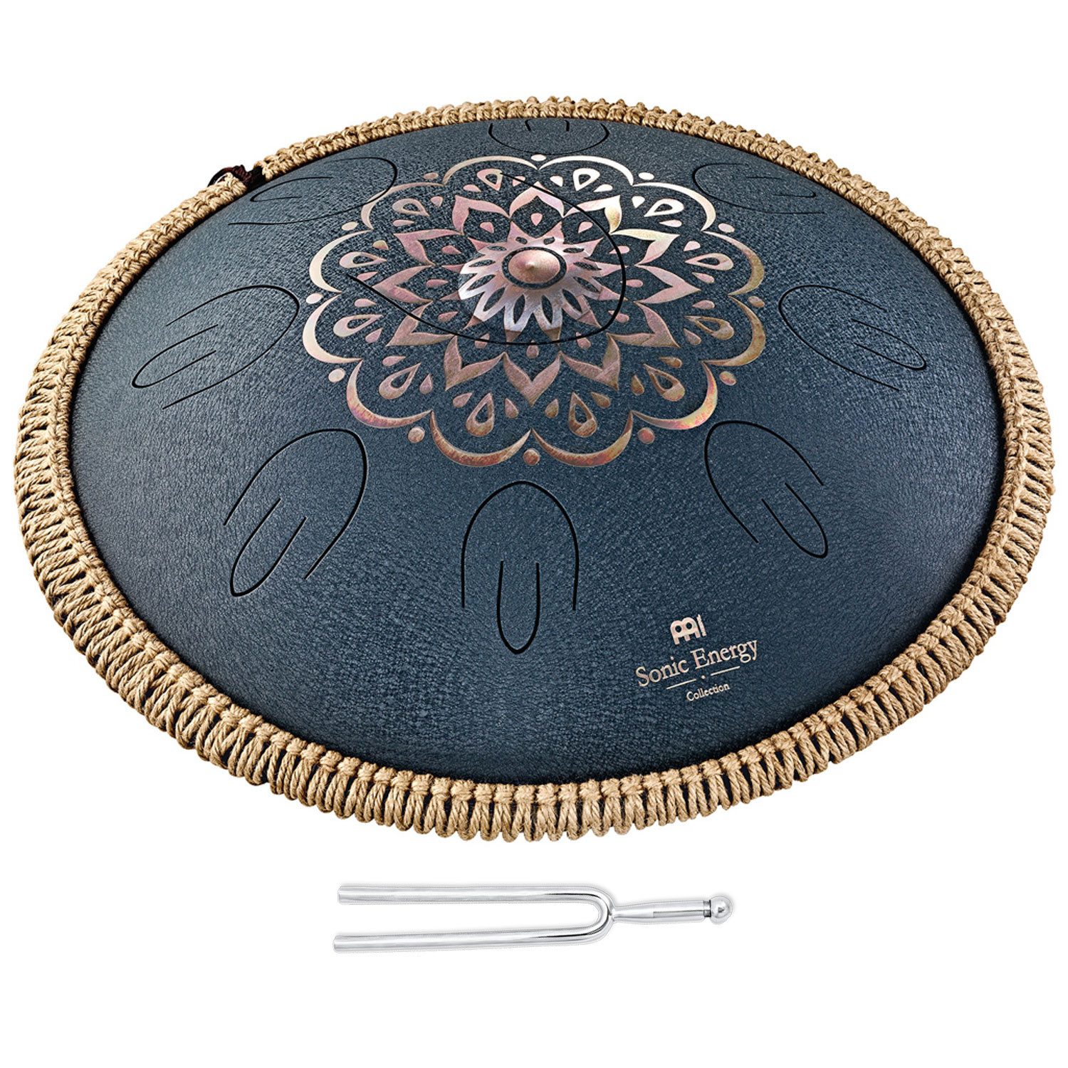 Meinl Sonic Energy Handpan MEINL Sonic Energy Steel Tongue Drum OSTD2NBE mit Stimmgabel, 1-St., Tongue Drum, Vorteils-Set mit Stimmgabel