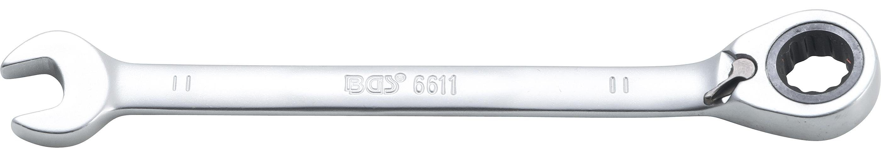 BGS technic Stecknuss Ratschenring-Maulschlüssel, umschaltbar, SW 11 mm
