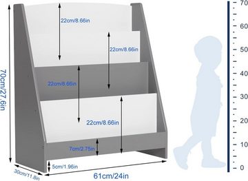 EUGAD Kinderregal, 1-tlg., Bücherregal mit 4 offenen Fächer aus MDF