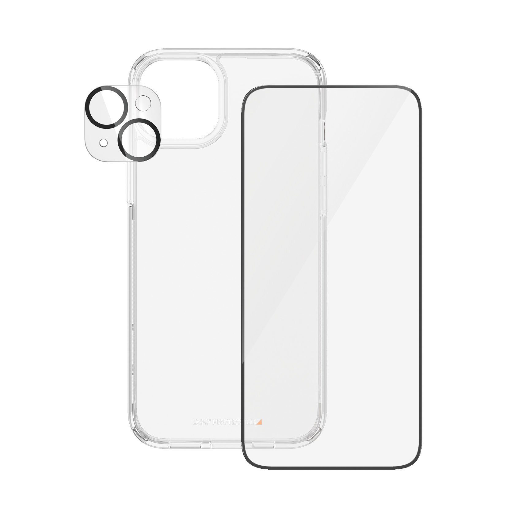 PanzerGlass Displayschutzglas 3-in-1-Pack Screen, Camera Protector und Cover für iPhone 15 Plus