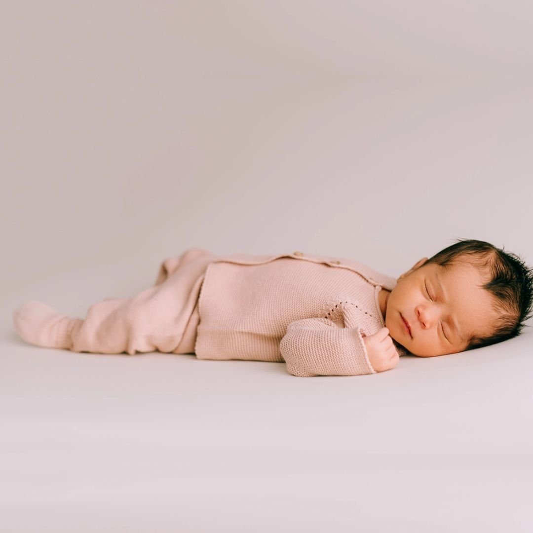 suebidou Neugeborenen-Geschenkset Kombinationsset zur Geburt Monate für 0-3 Strickset & Hose Jacke rosa