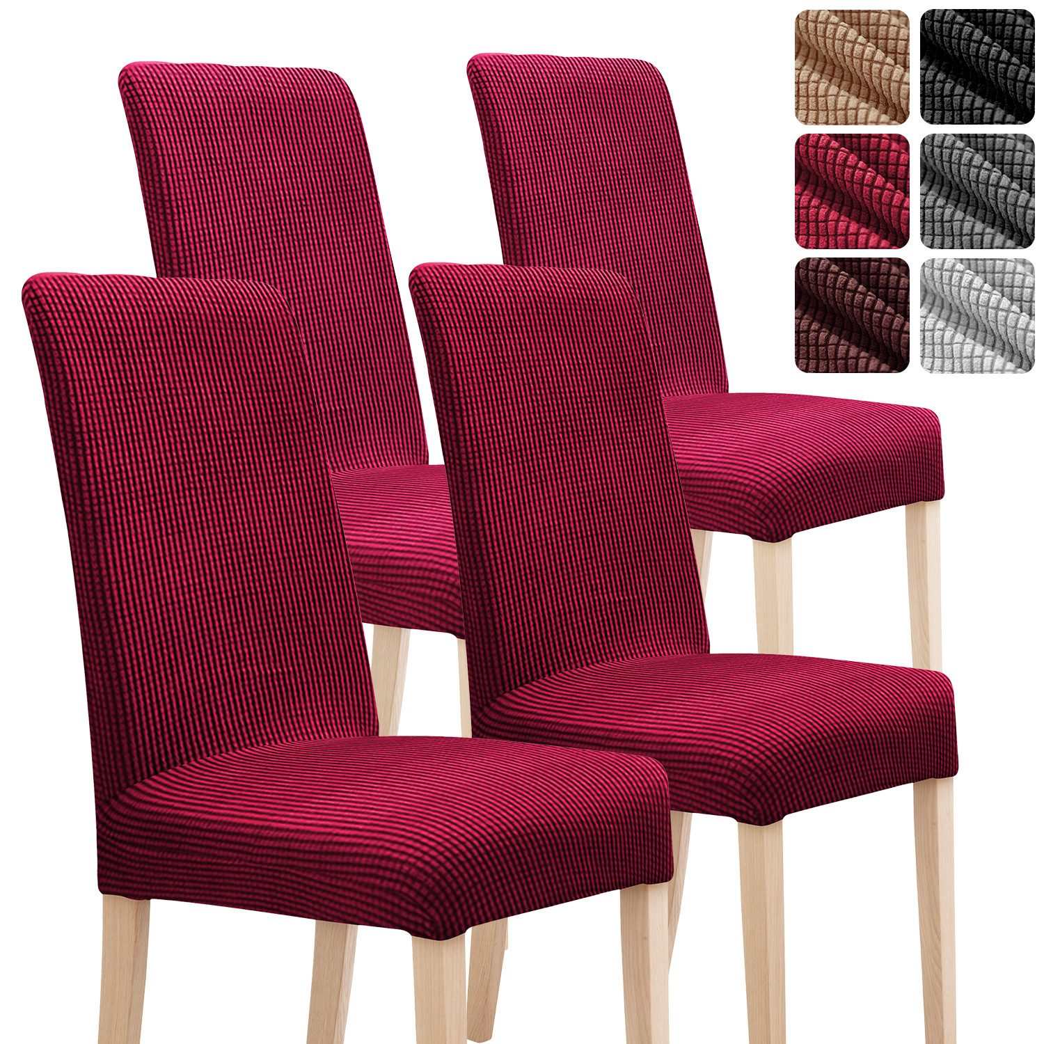 Simloveve Stuhlhusse Mikrofaser elastische Stretch Husse Bi-Elastic, 4/6er Set Universal für Stuhlbezug, Bankett, Hochzeit, Party