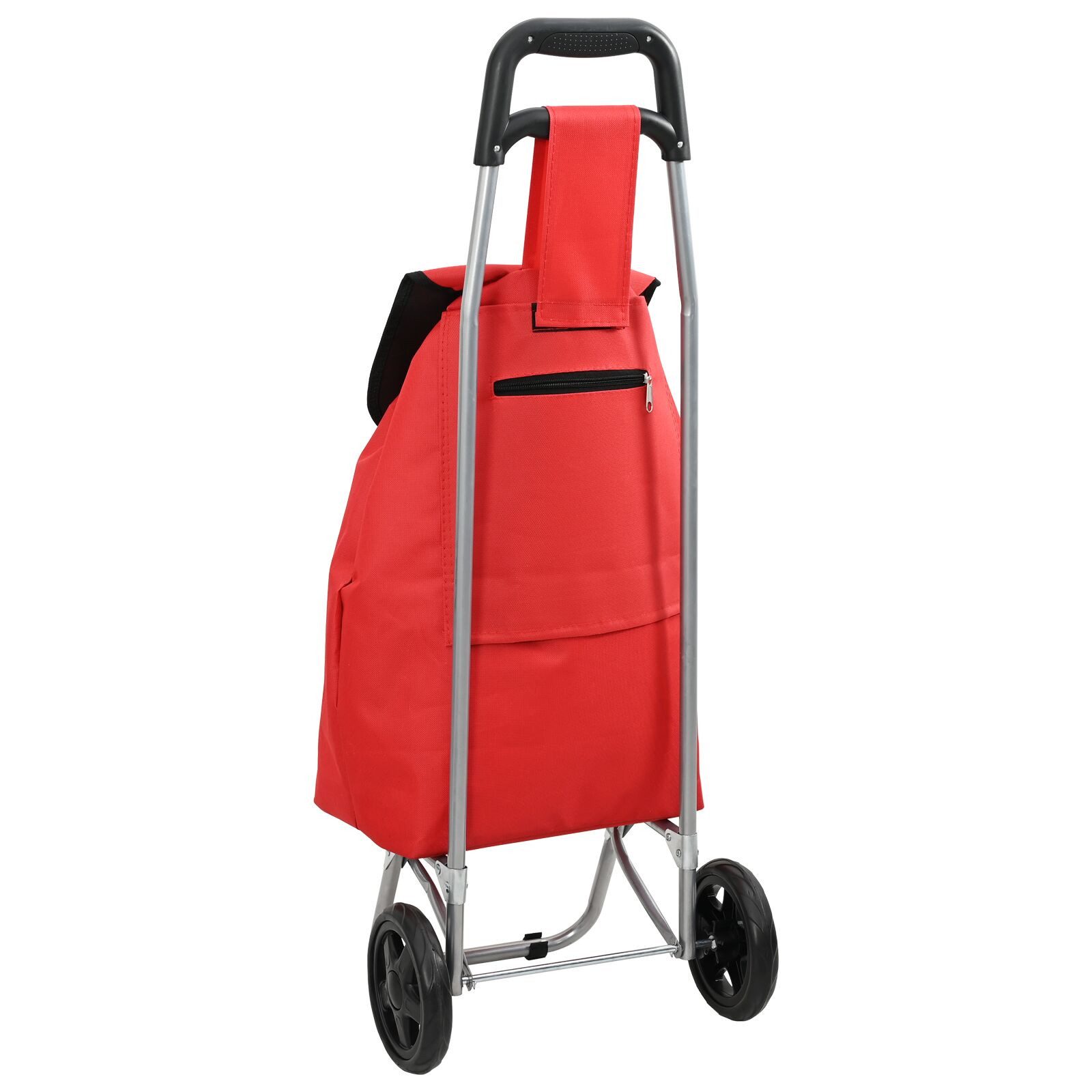 vidaXL Einkaufstrolley 35 x 28 x 92 cm Einkaufswagen mit Rädern Rot 35 L
