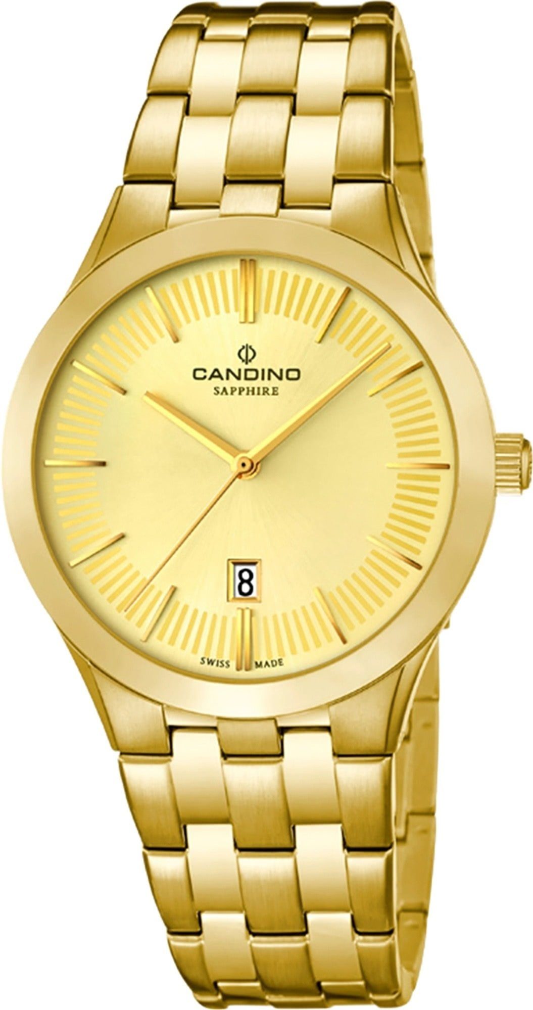 Candino Quarzuhr Candino Damen Quarzuhr Analog C4545/2, Damen Armbanduhr rund, Edelstahlarmband gold, Luxus