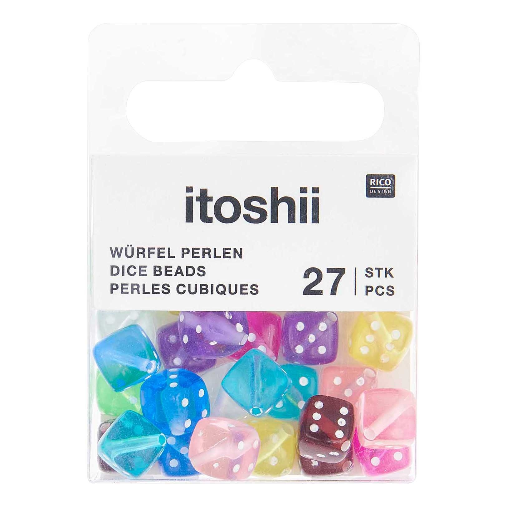 Rico Design Bastelperlen itoshii Würfel, (27-tlg), Perlen Set