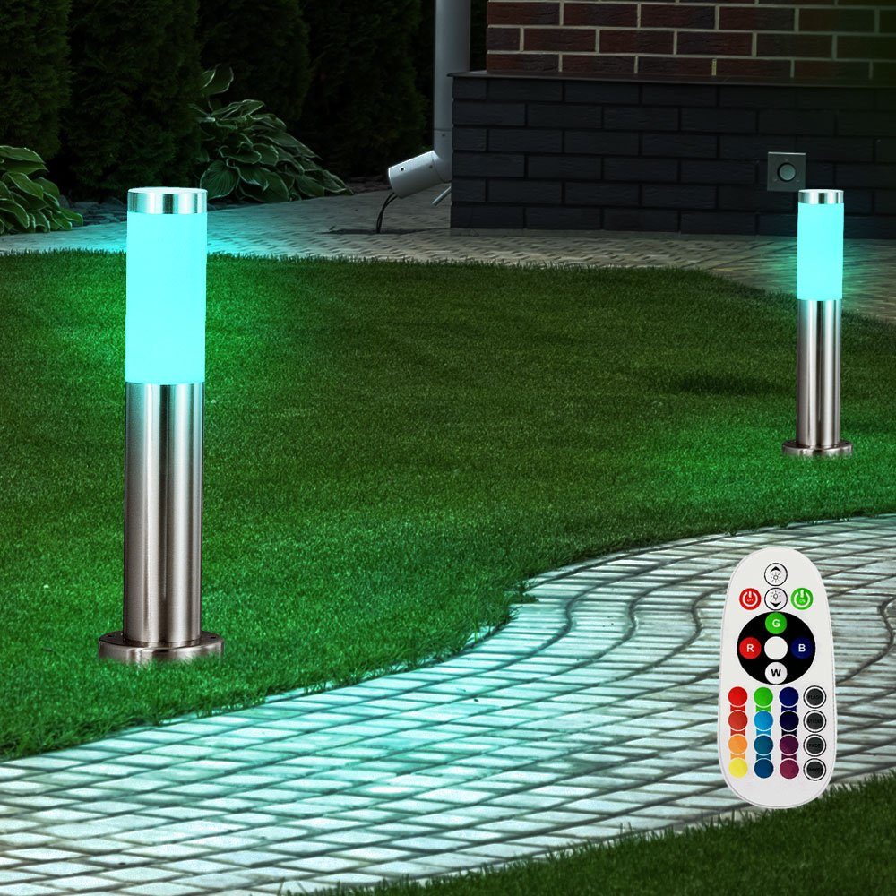 etc-shop Warmweiß, Garten inklusive, Beleuchtung Lampen Leuchtmittel LED 4x RGB Außen LED Außen-Stehlampe, Steh Farbwechsel,