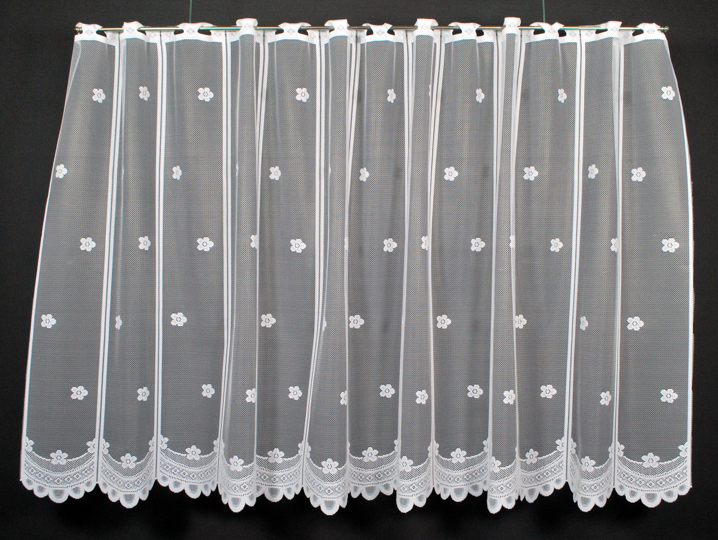Gardinen Kranzusch Scheibengardine mit Blume (1 St), Stangendurchzug, transparent, Stablöcher,transparent