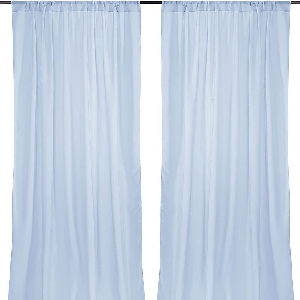 Gardine Chiffon-Vorhang hellblau für Hochzeitszeremonie 1.5*2.15M 2 Paneele, FELIXLEO