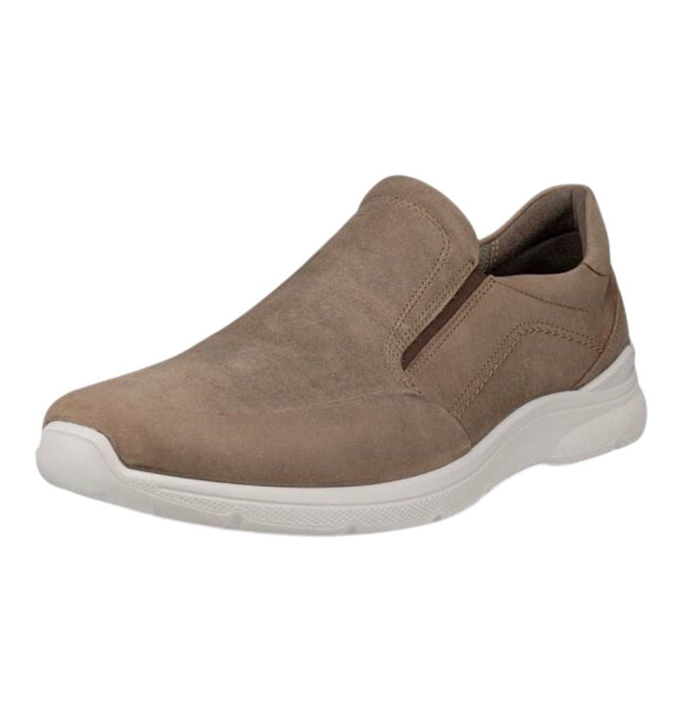 Ecco Alltag-Travelschuhe Irving (Nubukleder, Slip-On) hellbraun Herren Sneaker