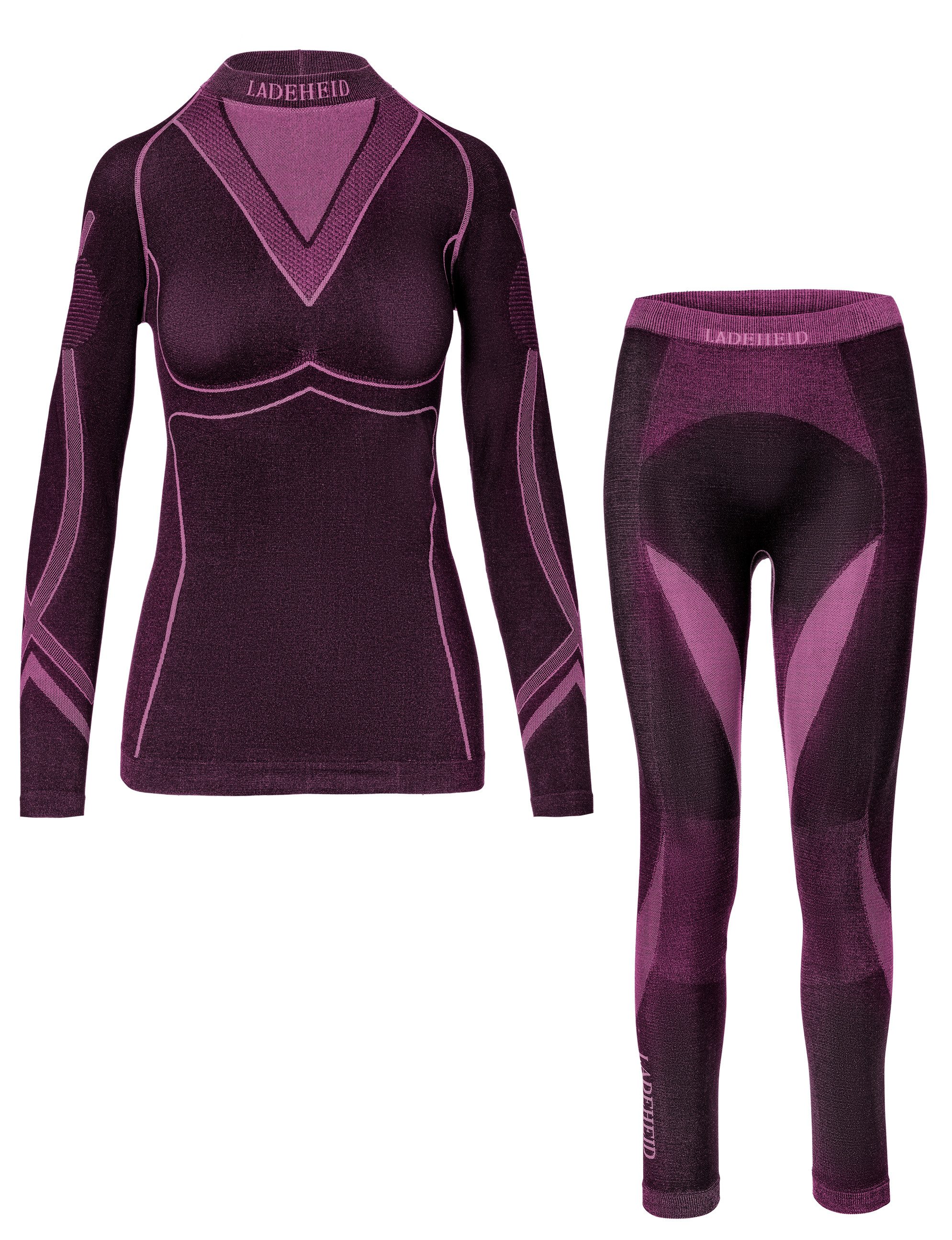 Funktionsunterhemd Damen Funktionsunterwäsche Set Shirt Unterhose Thermoaktiv LAGI006