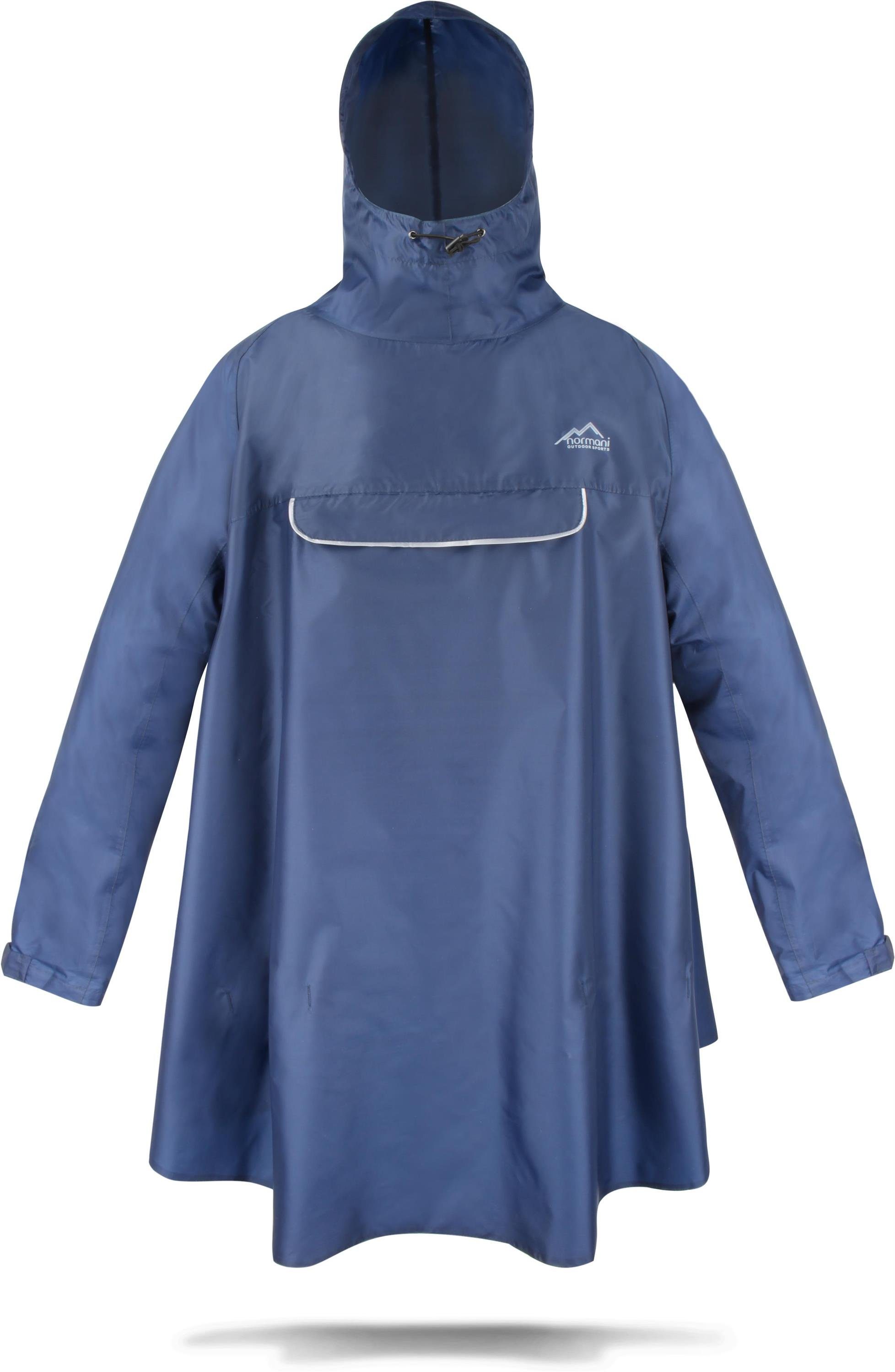 normani Regenponcho Regenponcho Kauai mit Ärmeln und Brusttasche - Wasserdichter Outdoorponcho mit Reflektor