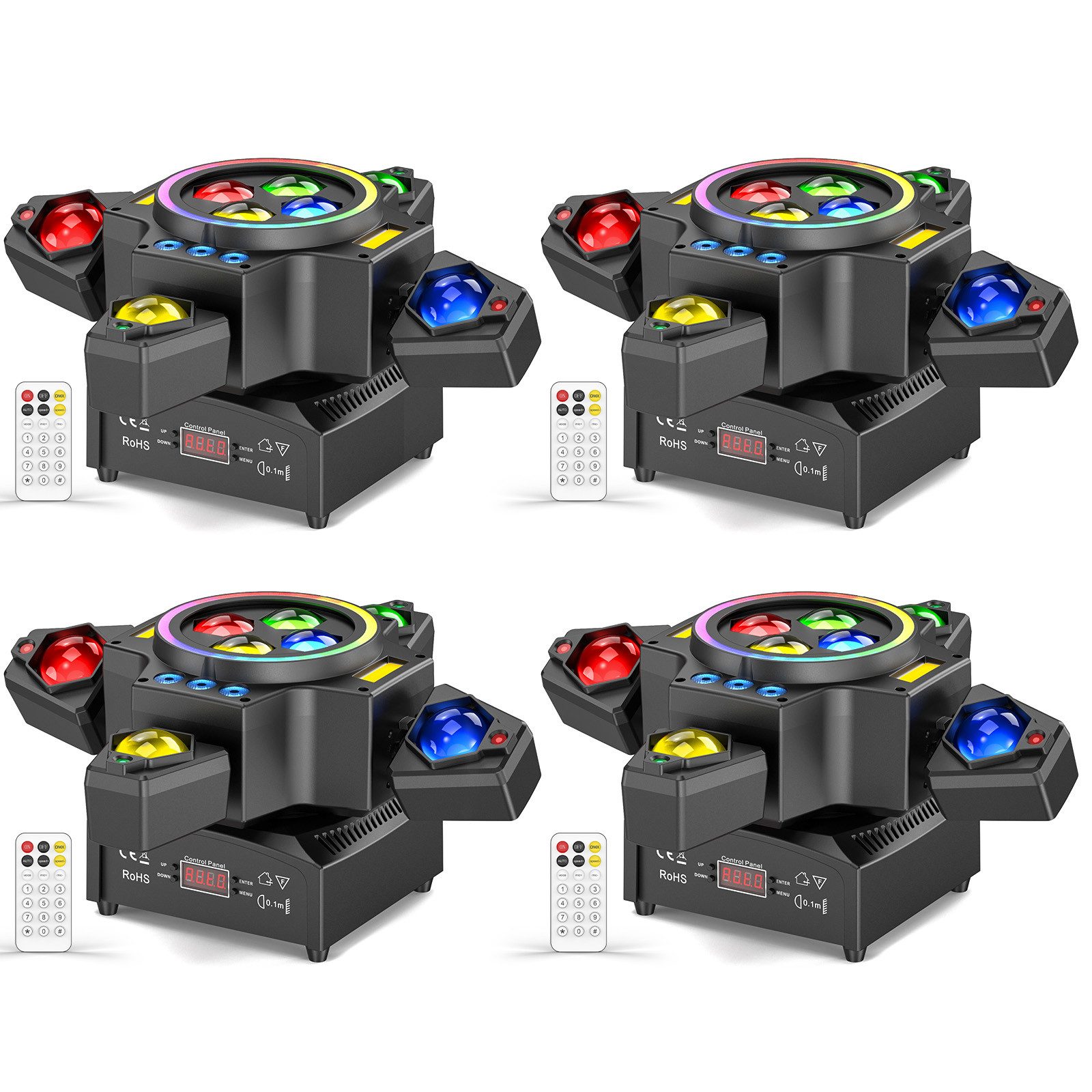 ZonQoonz Discolicht 150W 4-Arm Bühnenlicht mit Sternenhimmel-Effekt für DJ Party Hochzeit