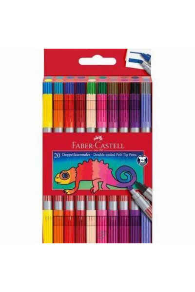 Faber-Castell Filzstift 20 Filzstifte, (Packung, 20-tlg., 20 Stifte), 20 verschiedene Farben