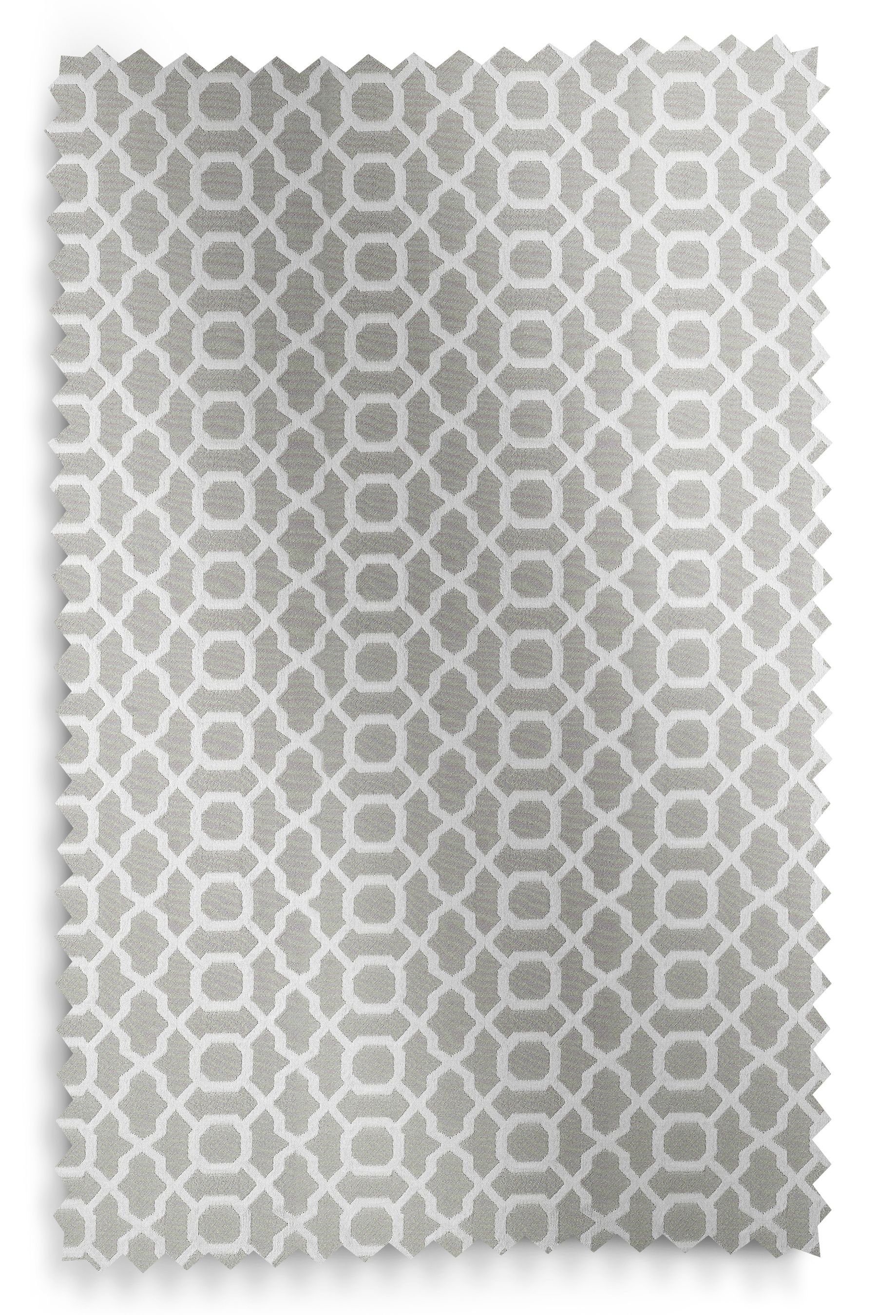 Next, Gewebte Muster, Vorhänge Silver St) Light Grey geometrischem mit (2 Vorhang