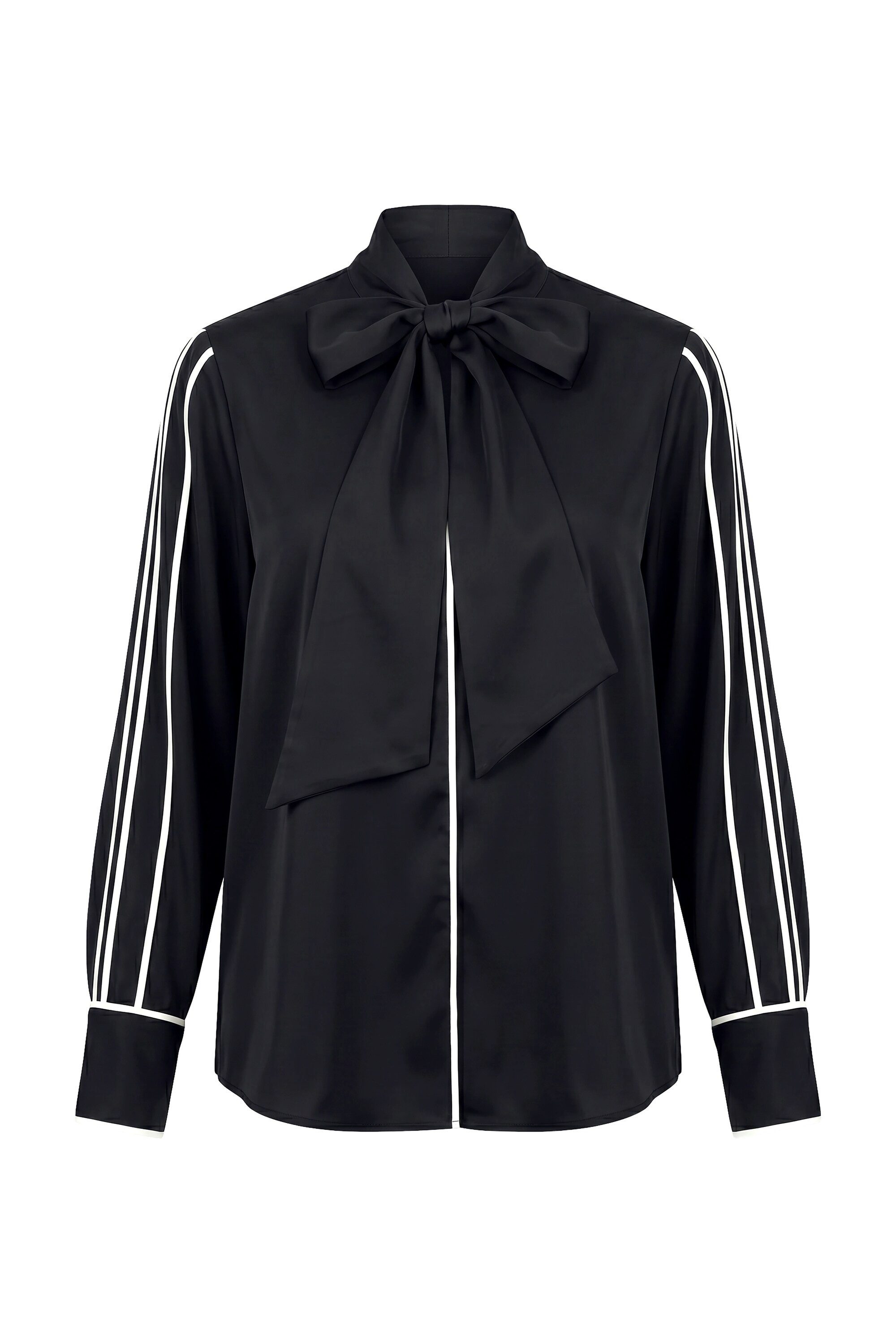 Ulla Popken Longbluse Bluse abnehmbare Schluppe Stehkragen Langarm – Bild 2 von 4