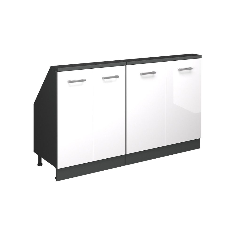 Vicco Unterschrank R-Line, Weiß Hochglanz/Anthrazit, 140 günstig online kaufen