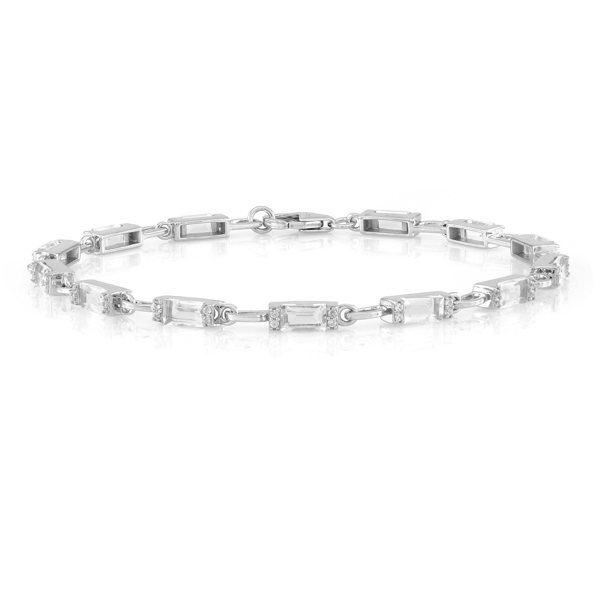 Cavill Silberarmband Cavill Sterling Silber Armband, 3,49 ct Zirkon, platin 19 cm (1-tlg)