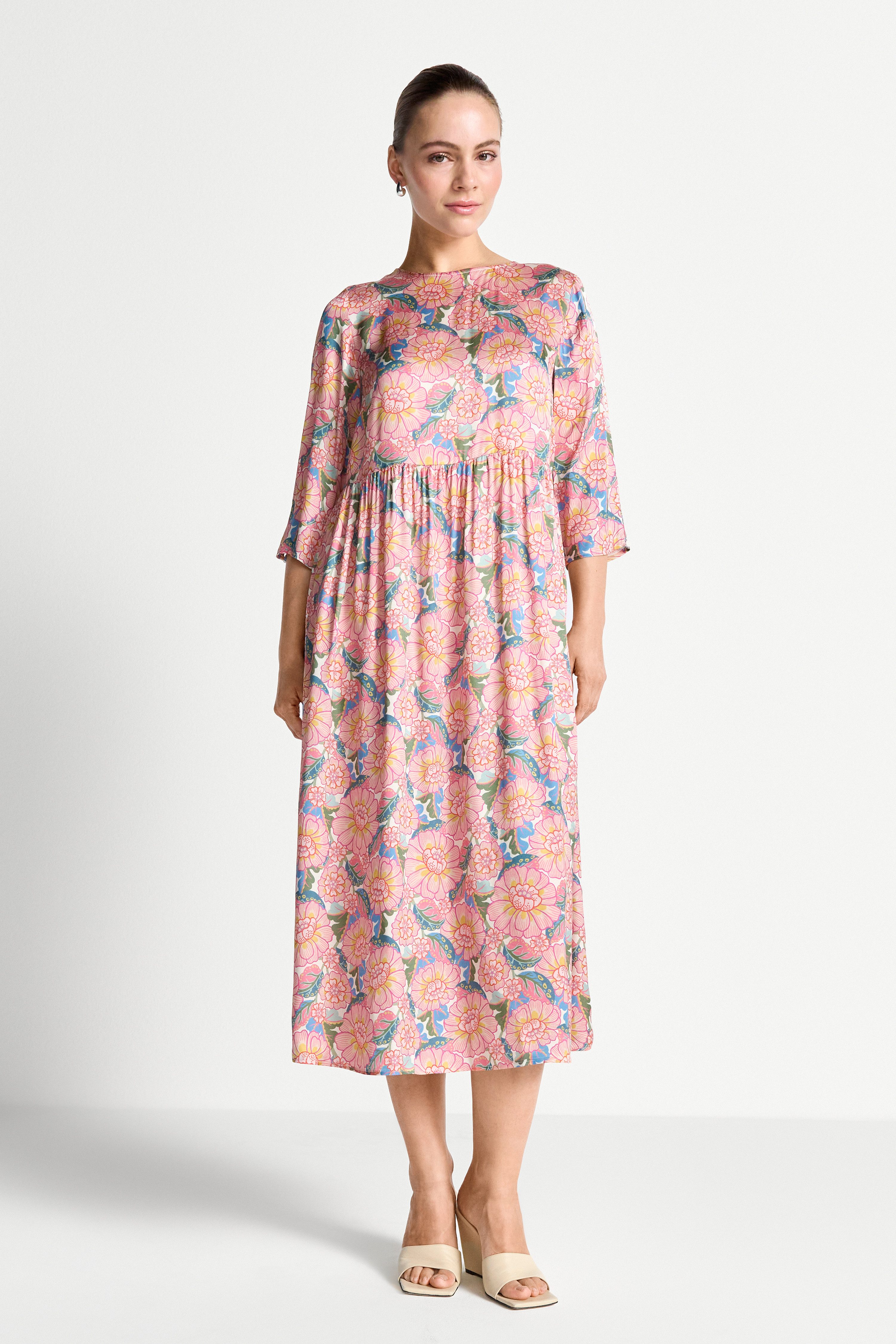 RICHROYAL Midikleid im Liberty-Blumenmuster