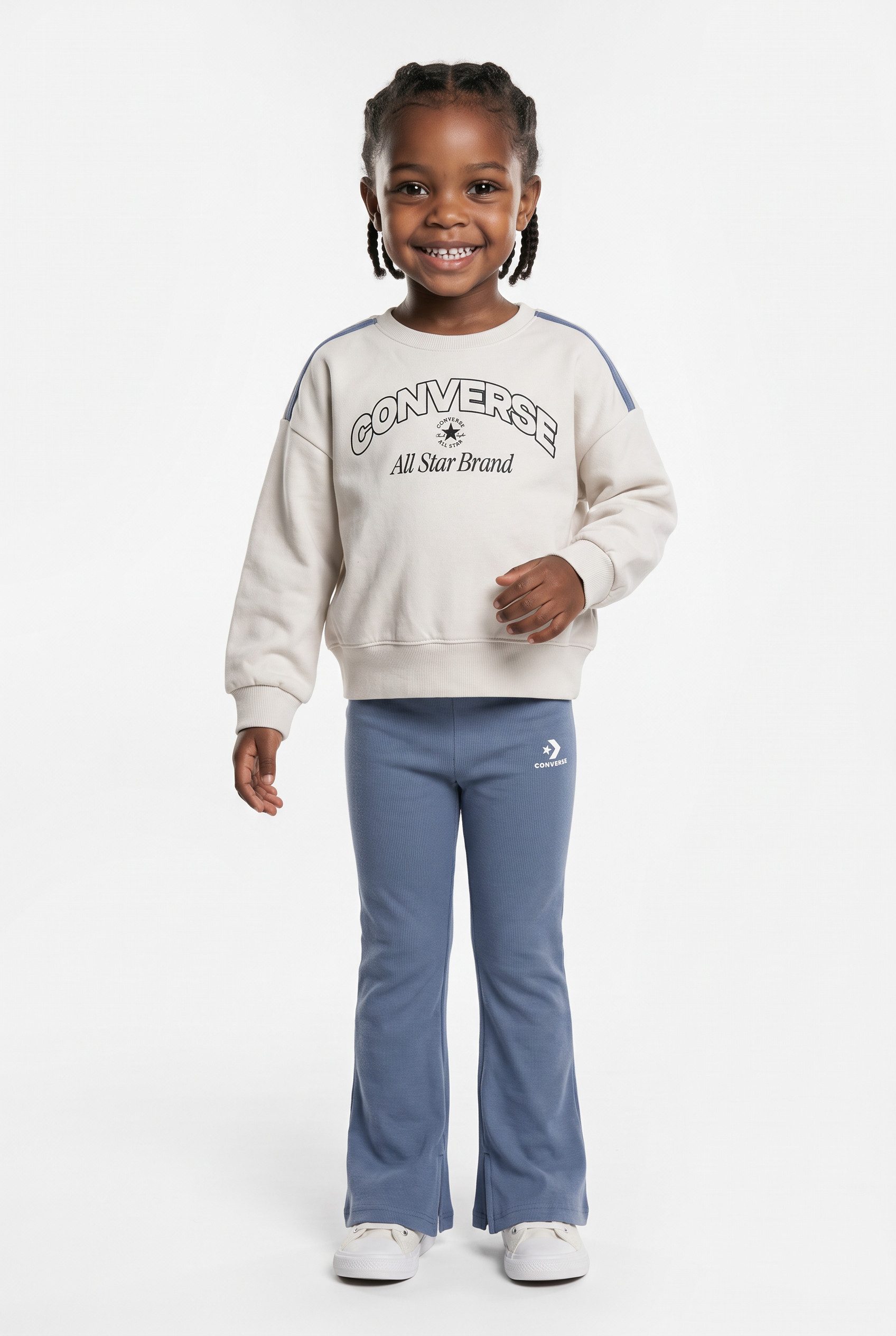 Converse Sportanzug CNVG CREW & RIBBED LEGGING SET (2-tlg), aus 2 Teilen, mit geripptem Stretch-Jersey