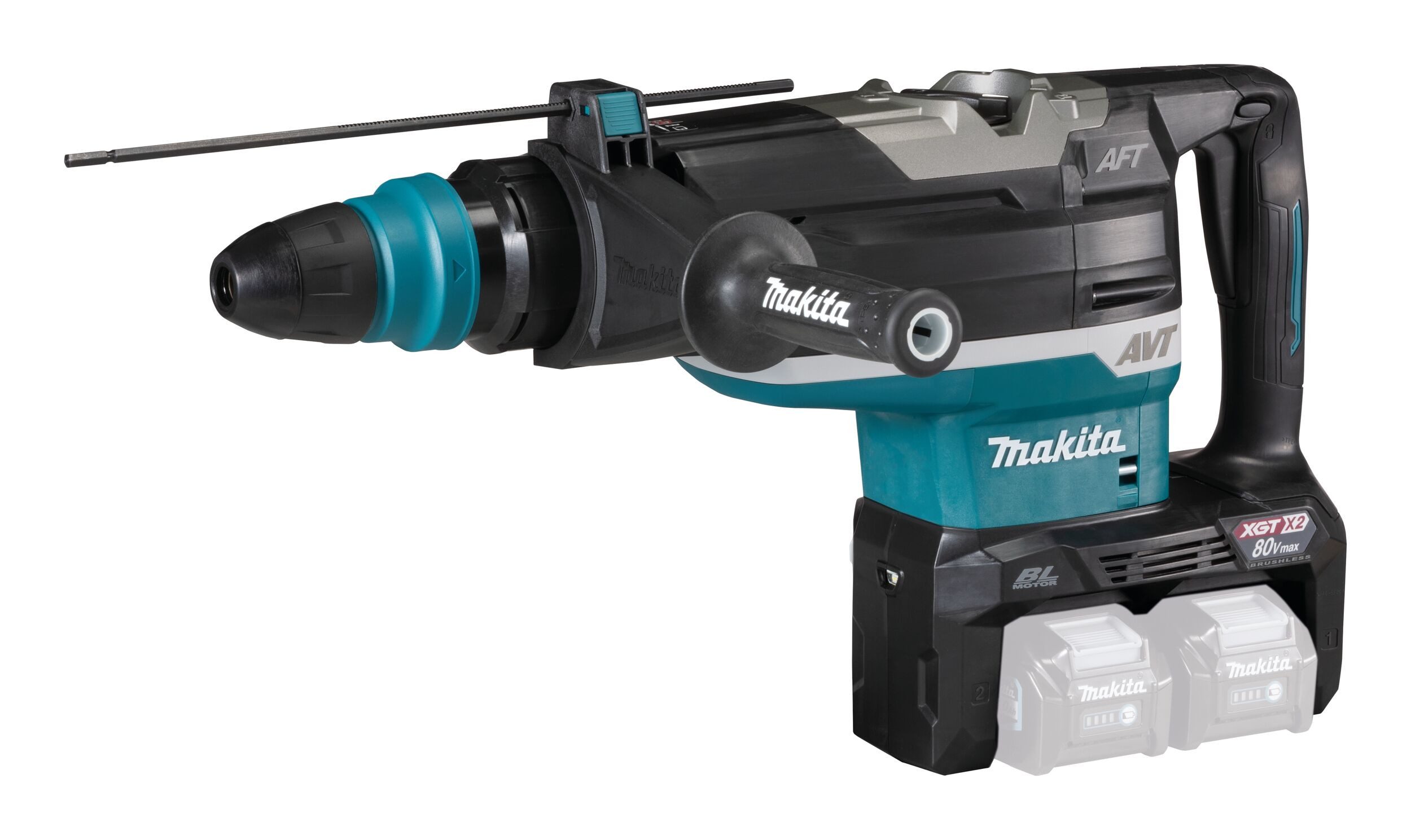 Makita Akku-Kombibohrhammer, max. 310 U/min, Kombihammer XGT, HR006GZ, 2 x 40V, 52 mm, SDS-MAX, Ohne Akku im