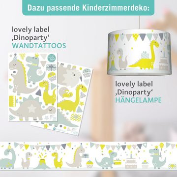 lovely label Bordüre Dinoparty taupe/mint/limette - Wanddeko Kinderzimmer, selbstklebend