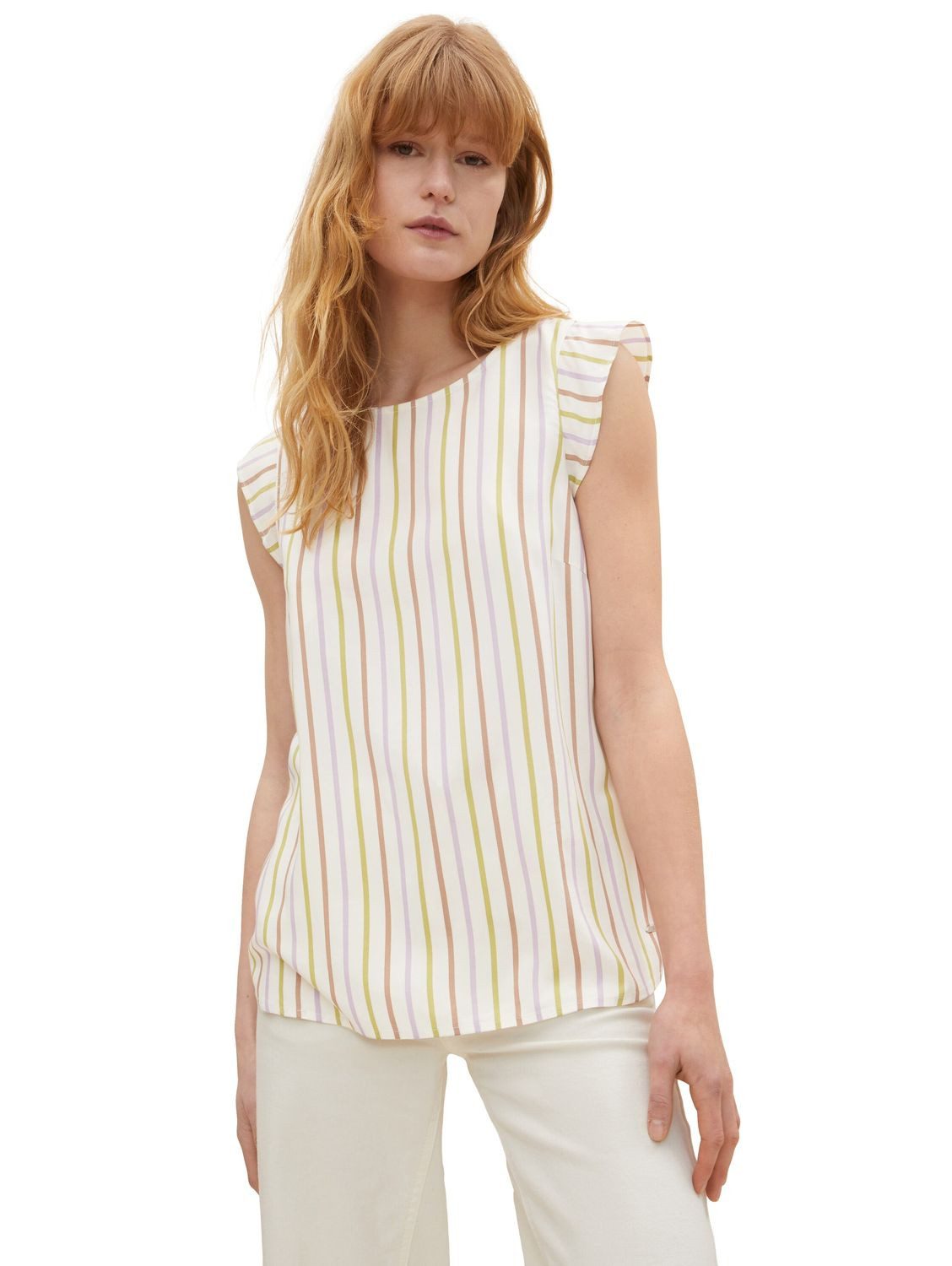 TOM TAILOR Denim T-Shirt SLEEVE PRINT (1-tlg) aus Viskose