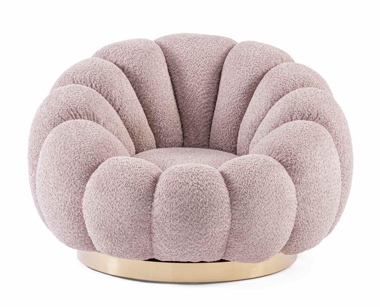 Bizzotto Drehsessel Florel aus Boucle-Stoff, Altrosa, günstig online kaufen