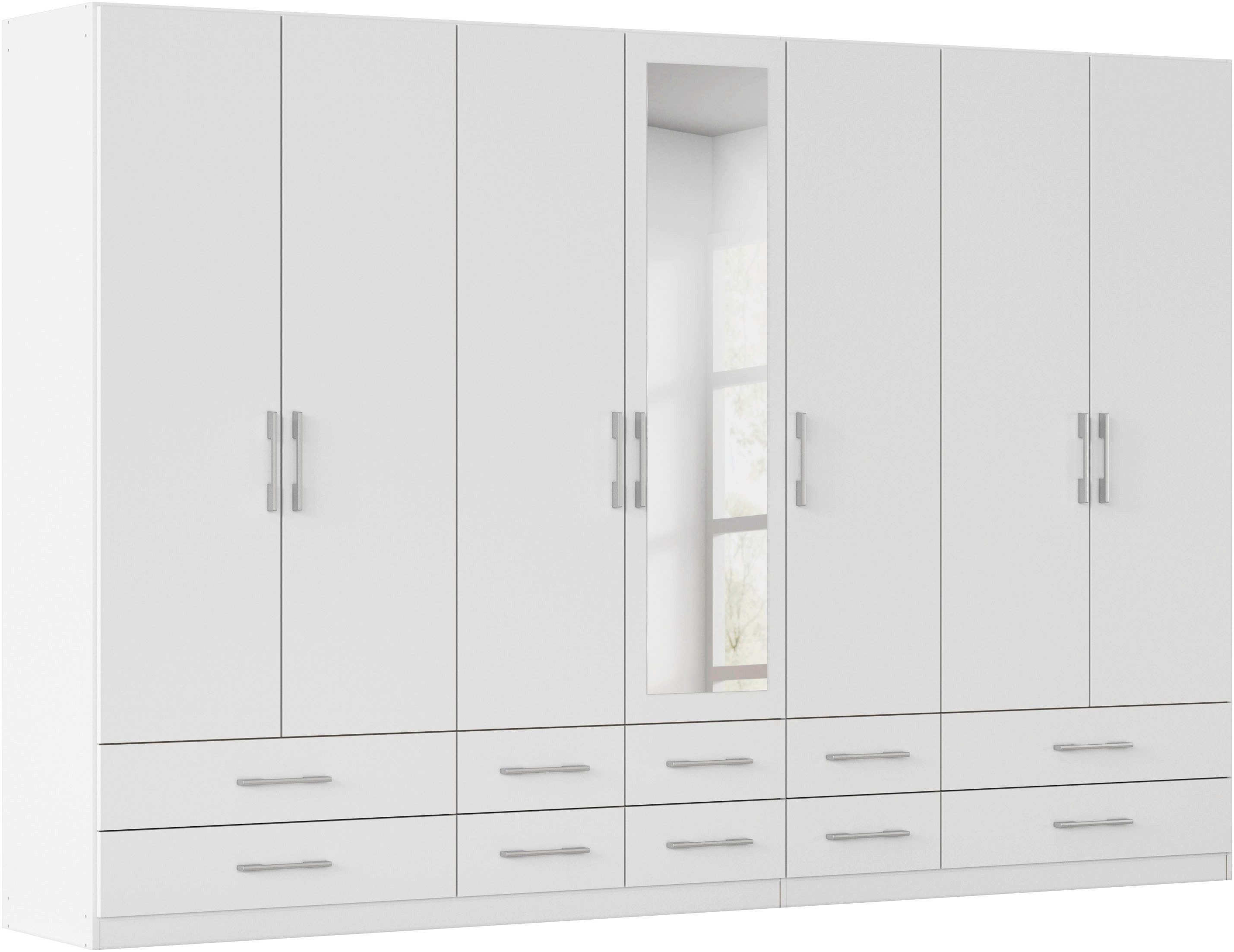 rauch Kleiderschrank Schrank Garderobenschrank Mehrzweckschrank Schlafzimmer HERSBRUCK (3 verschiedene Ausstattungen BASIC/CLASSIC/PREMIUM (inkl. SOFT-CLOSE) mit großzügigen Schubladen sowie Spiegeltüren MADE IN GERMANY