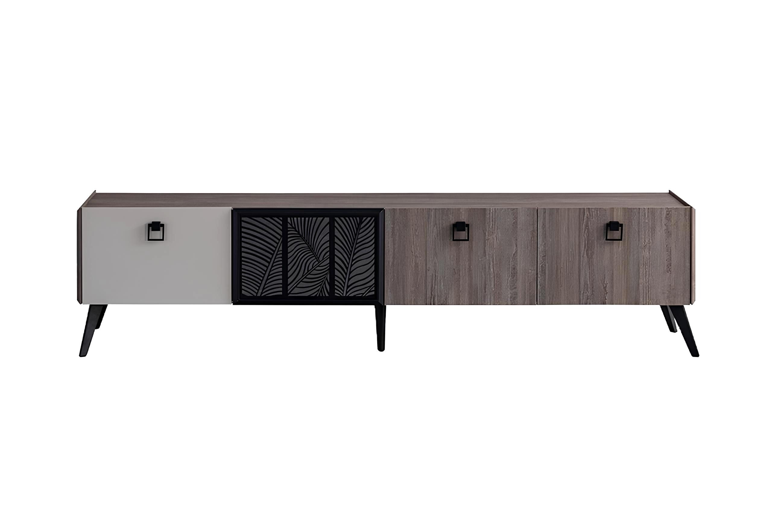 Xlmoebel TV-Schrank Grau Holz Sideboard mit Stauraum für Fernseher und Mediengeräte (1-St., TV-Ständer) Hergestellt in Europa