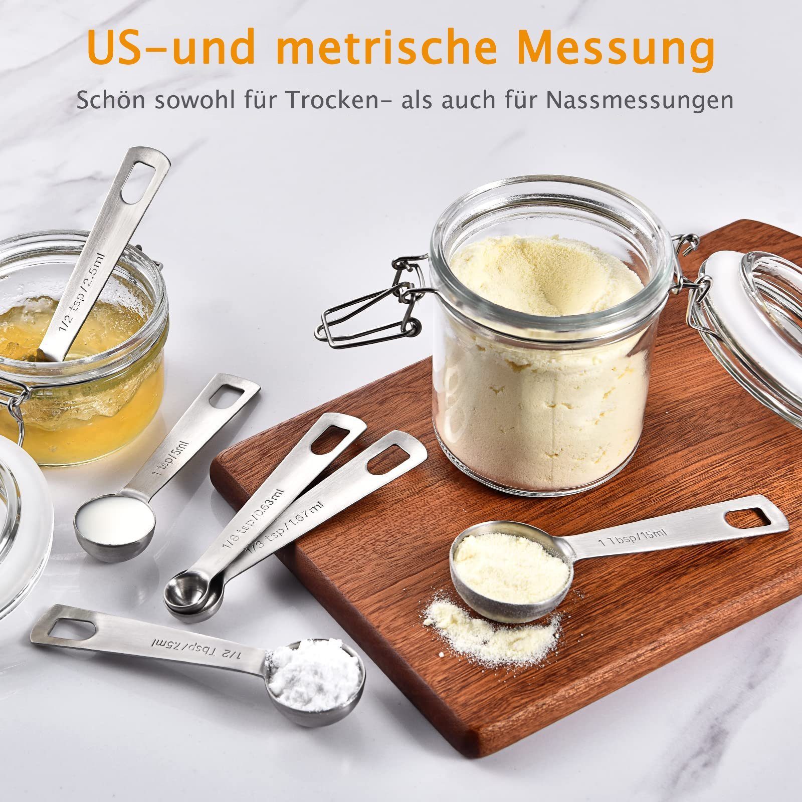 Cups Stainless Measuring Steel Spoons and Jormftte Measuring Messlöffel