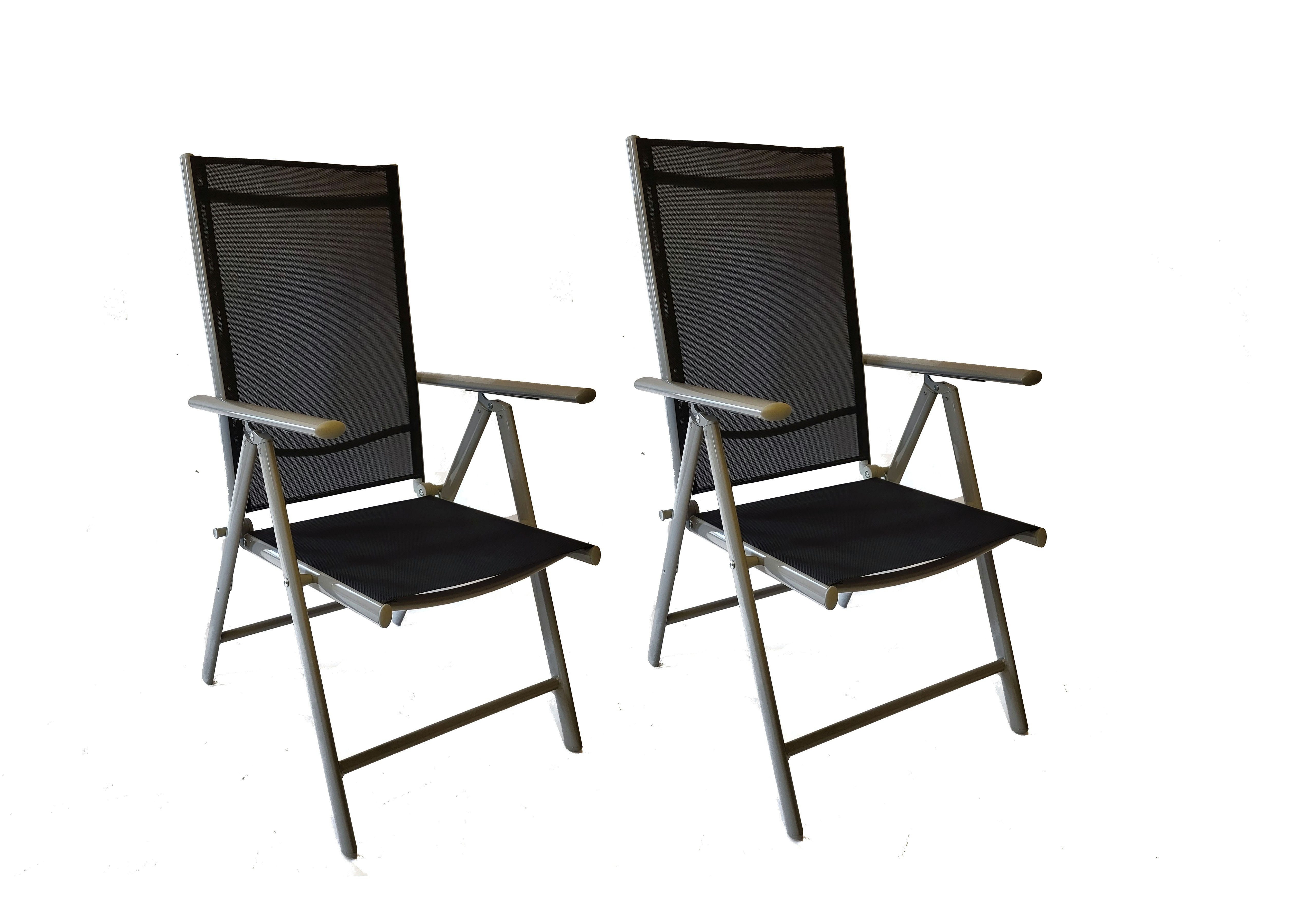 BruKa Gartenstuhl Set - 2 Stühle SYDNEY Grau Klappstuhl Stuhl Hochlehner kl günstig online kaufen