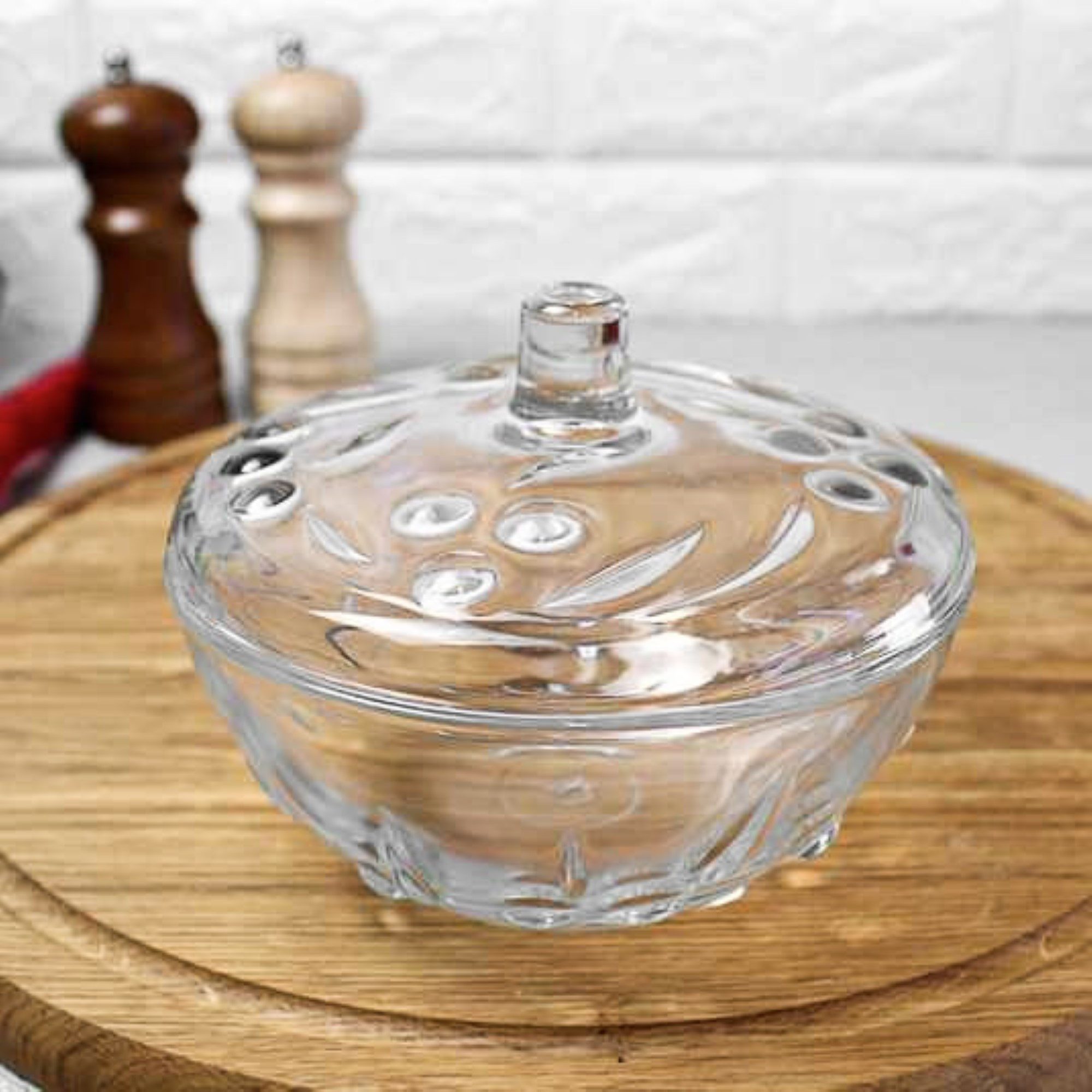 Pasabahce Vorratsglas Zuckerschale perla Candy 140mm Behälter mit Deckel