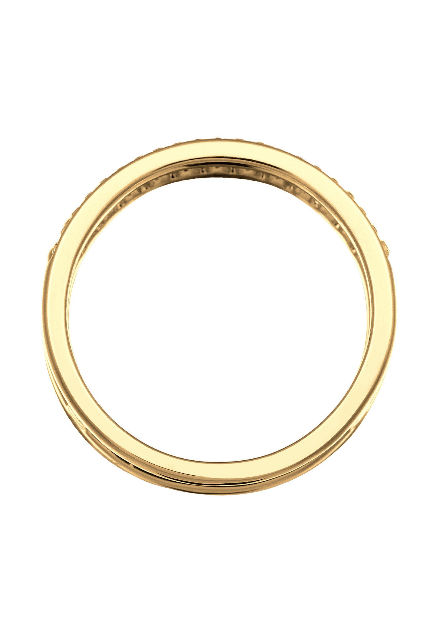 Elli Ring-Set Zweireihig Kugel Silberfarben Kristallen, Kugel