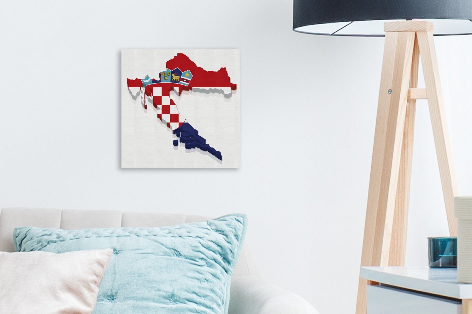 und St), Leinwand Form Kroatien, Wohnzimmer die Die Bilder Schlafzimmer OneMillionCanvasses® Nationalflagge für Leinwandbild (1 von