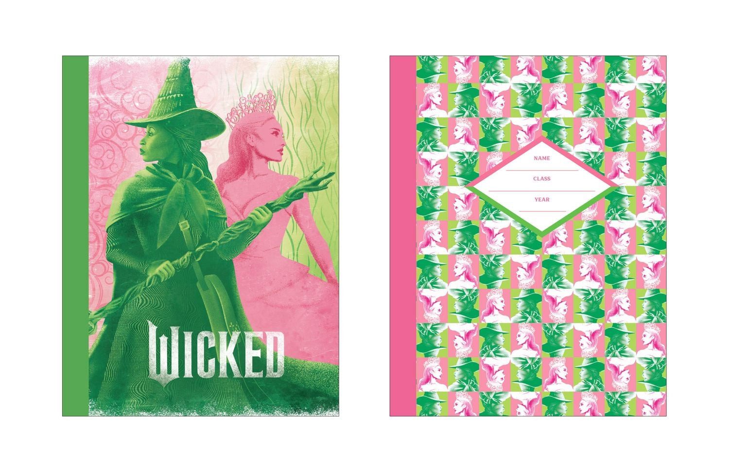 Wicked Pink & Green Composition Notebook Set (Set of 2) / Insight Editions