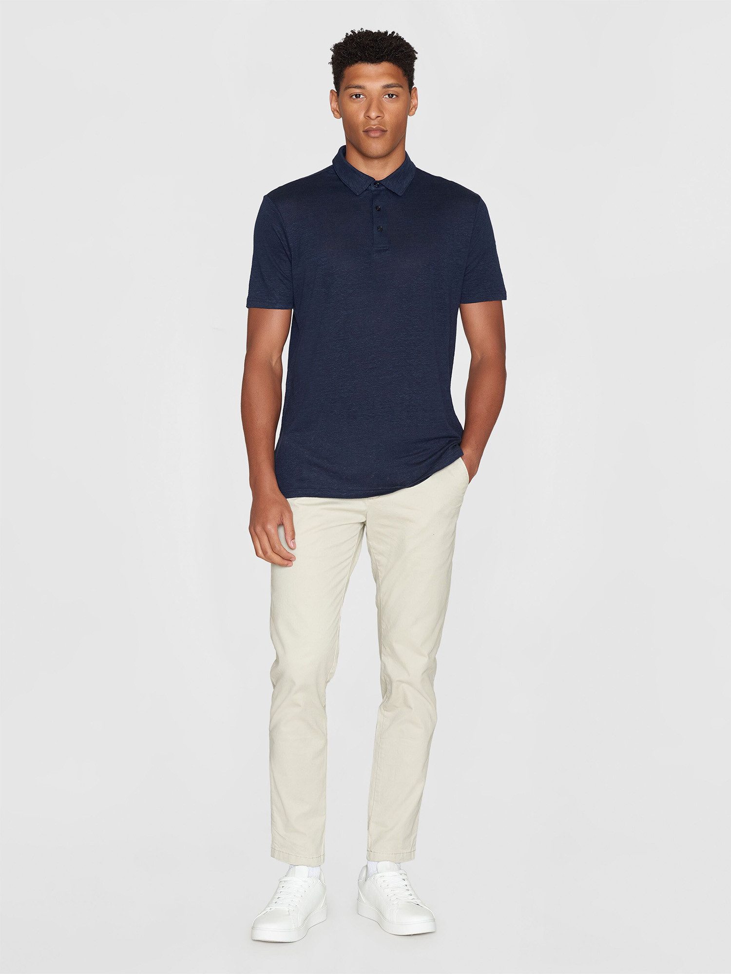 KnowledgeCotton Apparel Poloshirt Organic Linen Polo