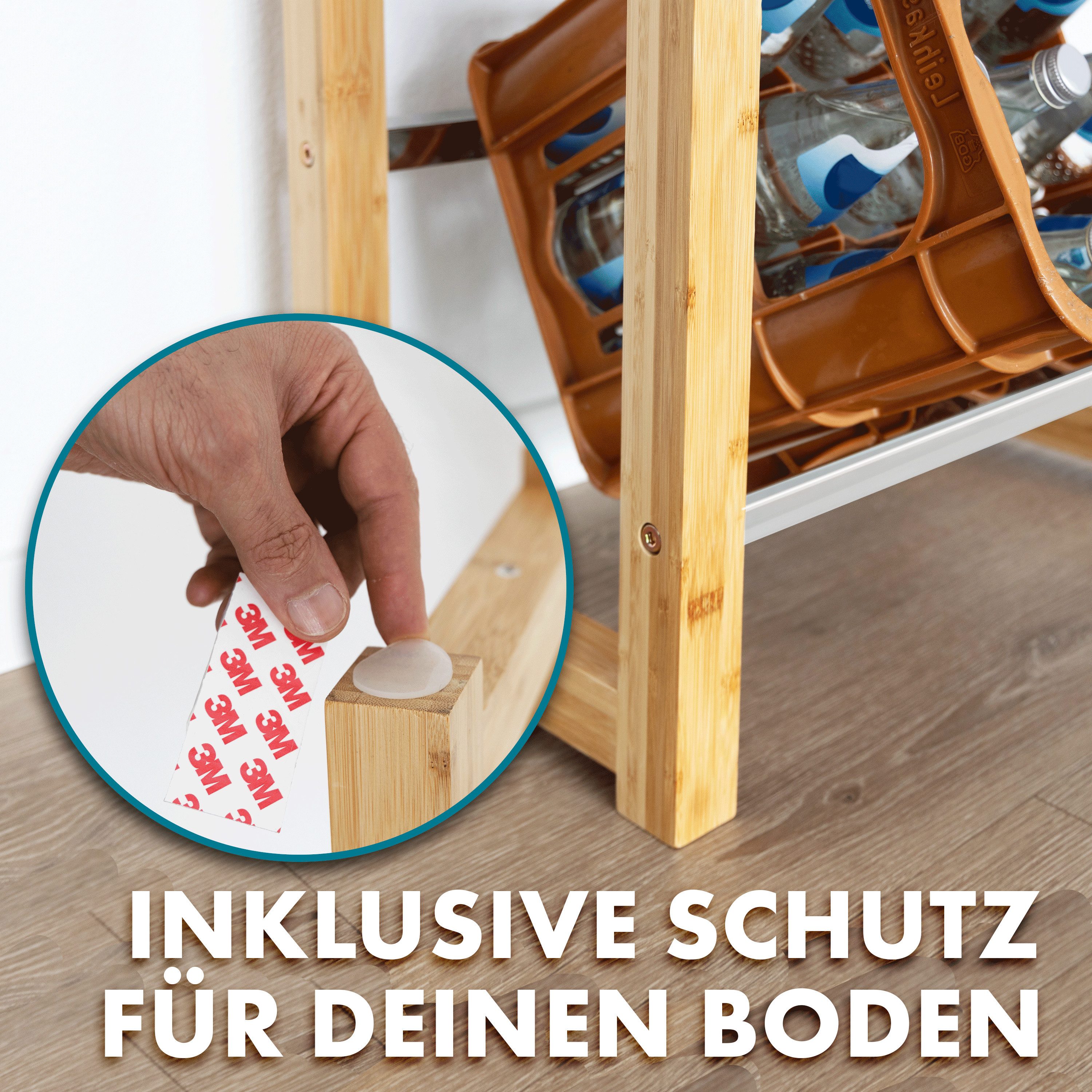 Karat Standregal Getränkekistenregal Bambus Flash, Vielseitiges Lagersystem, In 2 Größen erhältlich – Bild 4 von 5