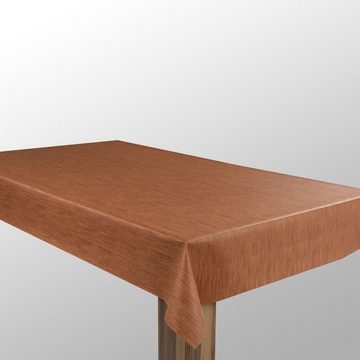 laro Tischdecke Wachstuch-Tischdecken Abwaschbar Orange Lachs Leinenoptik rechteckig
