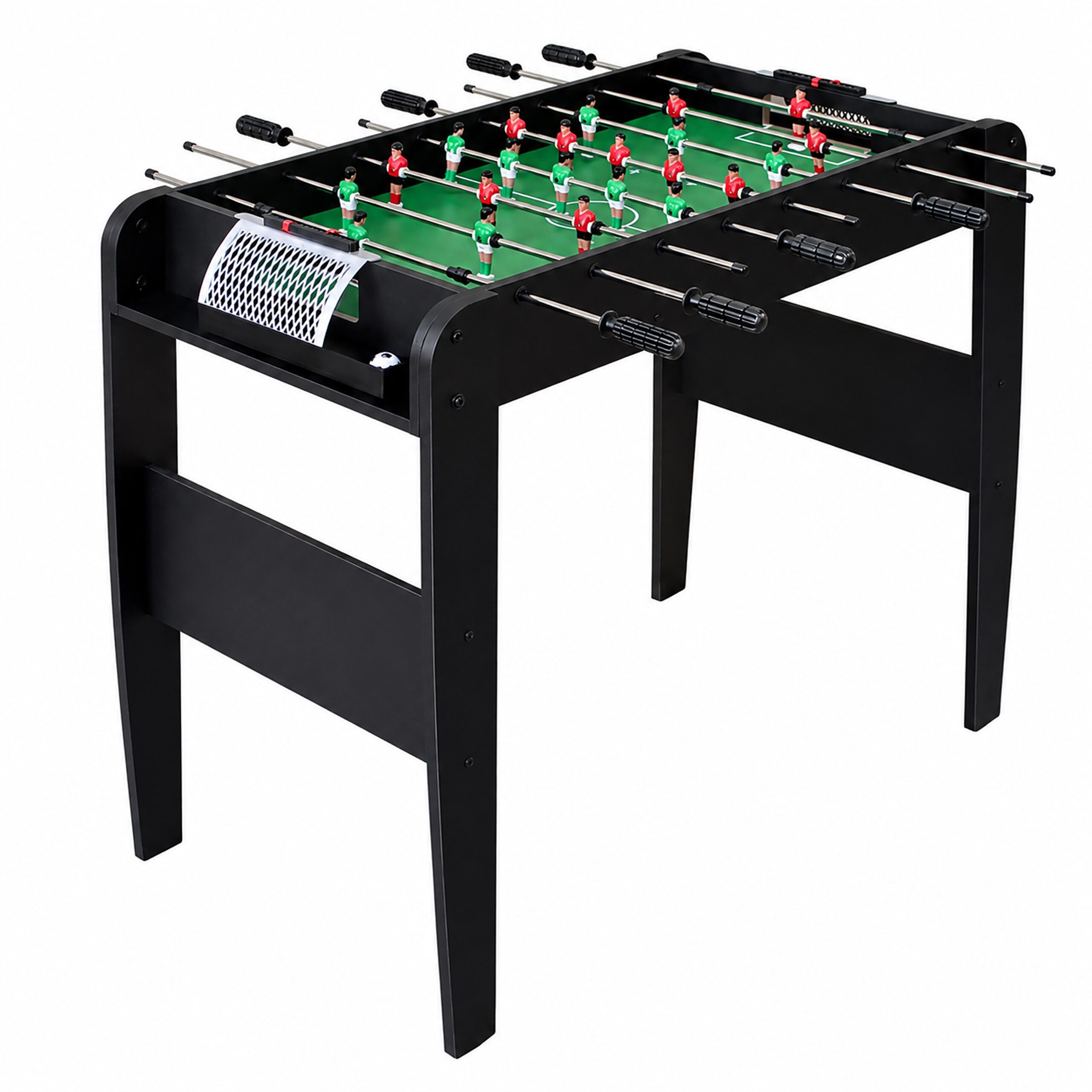 relaxdays Kickertisch mit 3 Bällen, schwarz