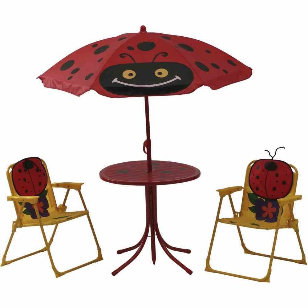 GAUTZSCH Garten-Kindersitzgruppe (4-teilig) in rot & gelb - 105x124x105 (BxHxT), (4-teilig)