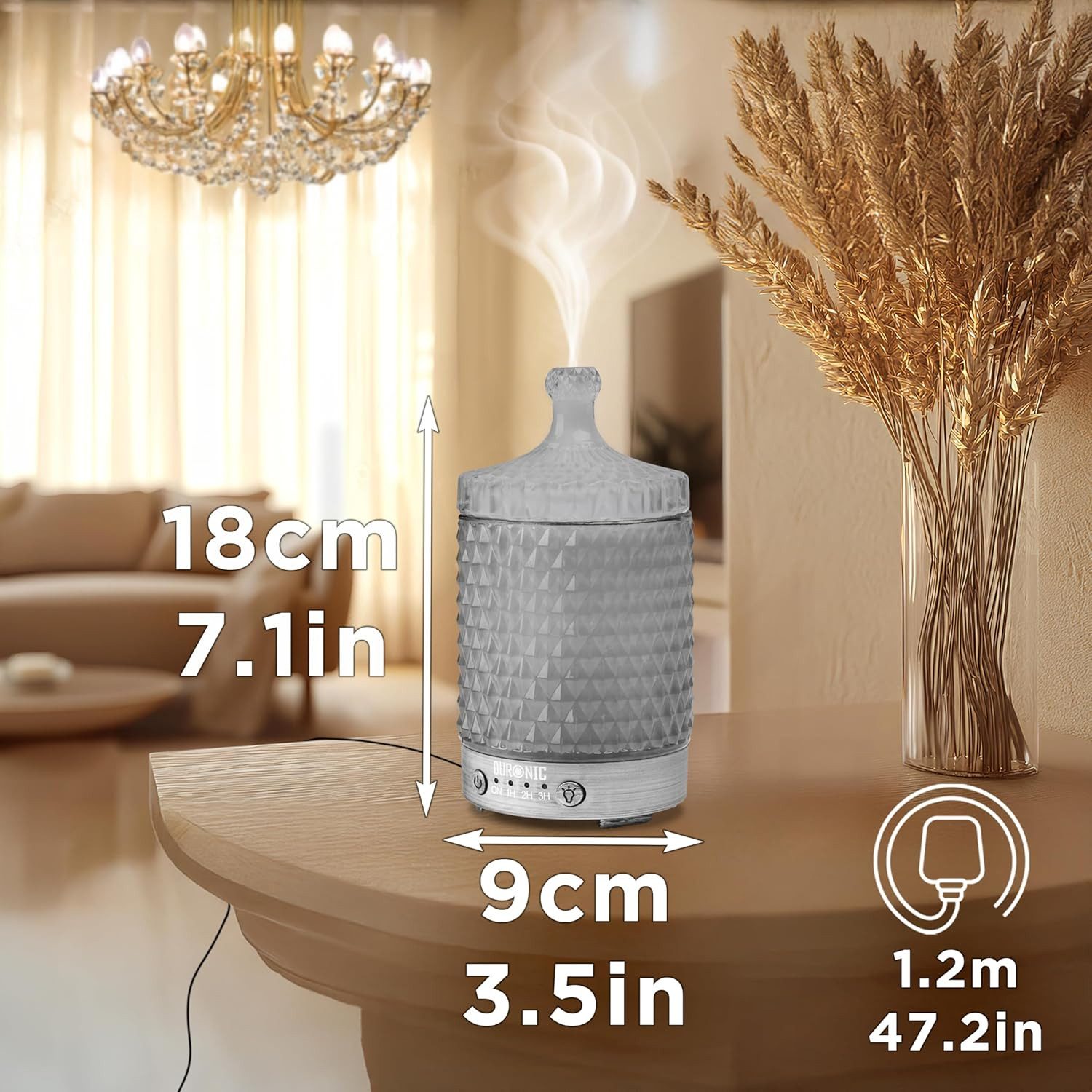 Duronic Raumduft AD33 Aroma Diffuser mit 100 ml Wassertank, Diffusor für ätherische Öle