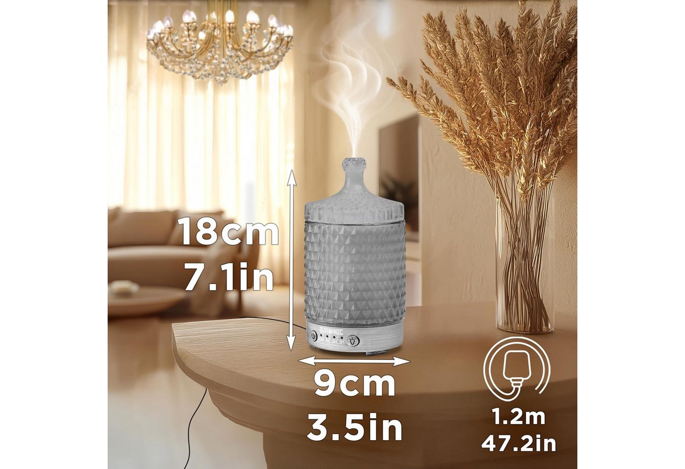 Thumbnail - Duronic Raumduft AD33 Aroma Diffuser mit 100 ml Wassertank, Diffusor für ätherische Öle