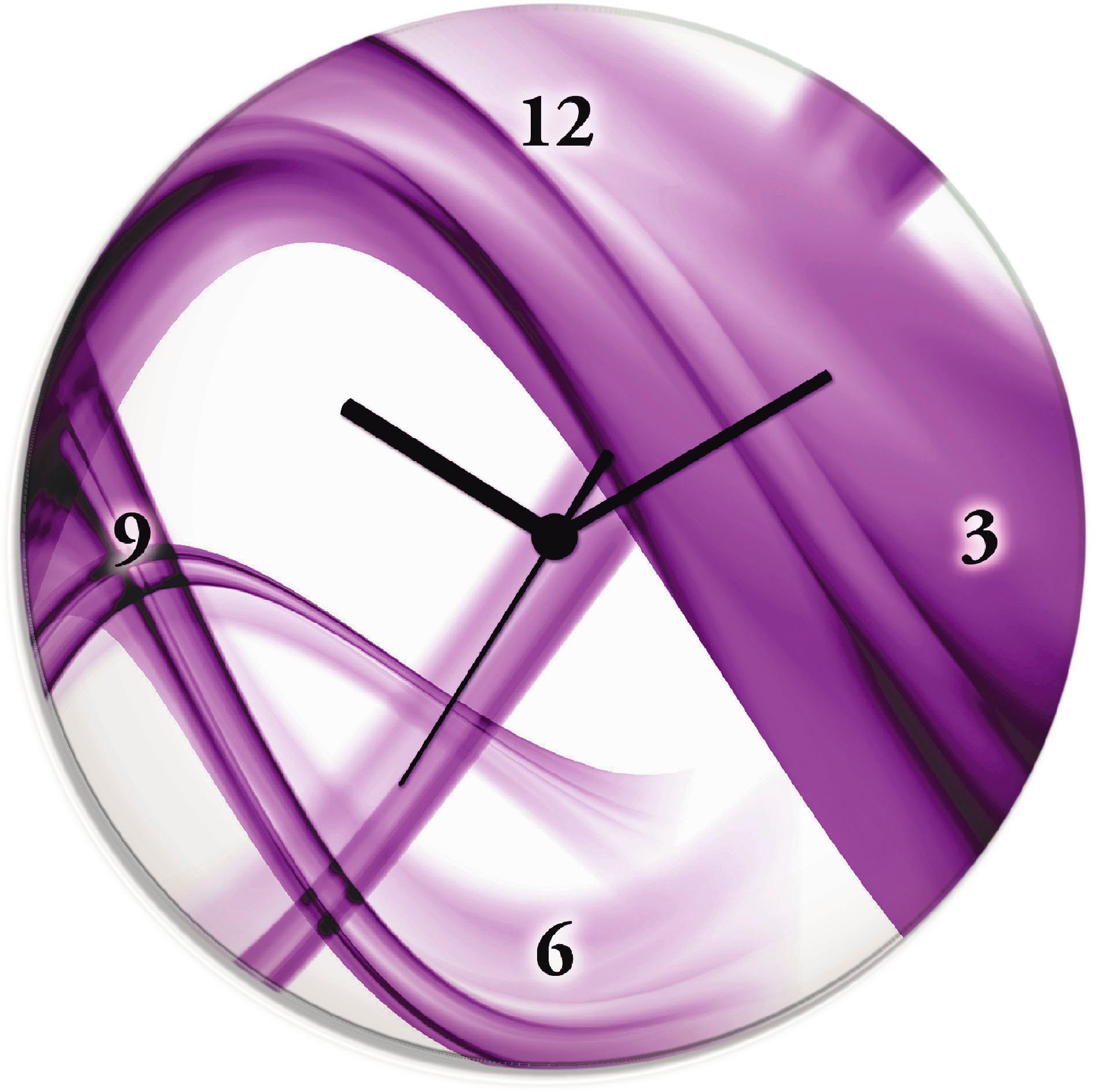 Artland Wanduhr Abstrakte Komposition (violett) (wahlweise mit Quarz- oder Funkuhrwerk, lautlos ohne Tickgeräusche)