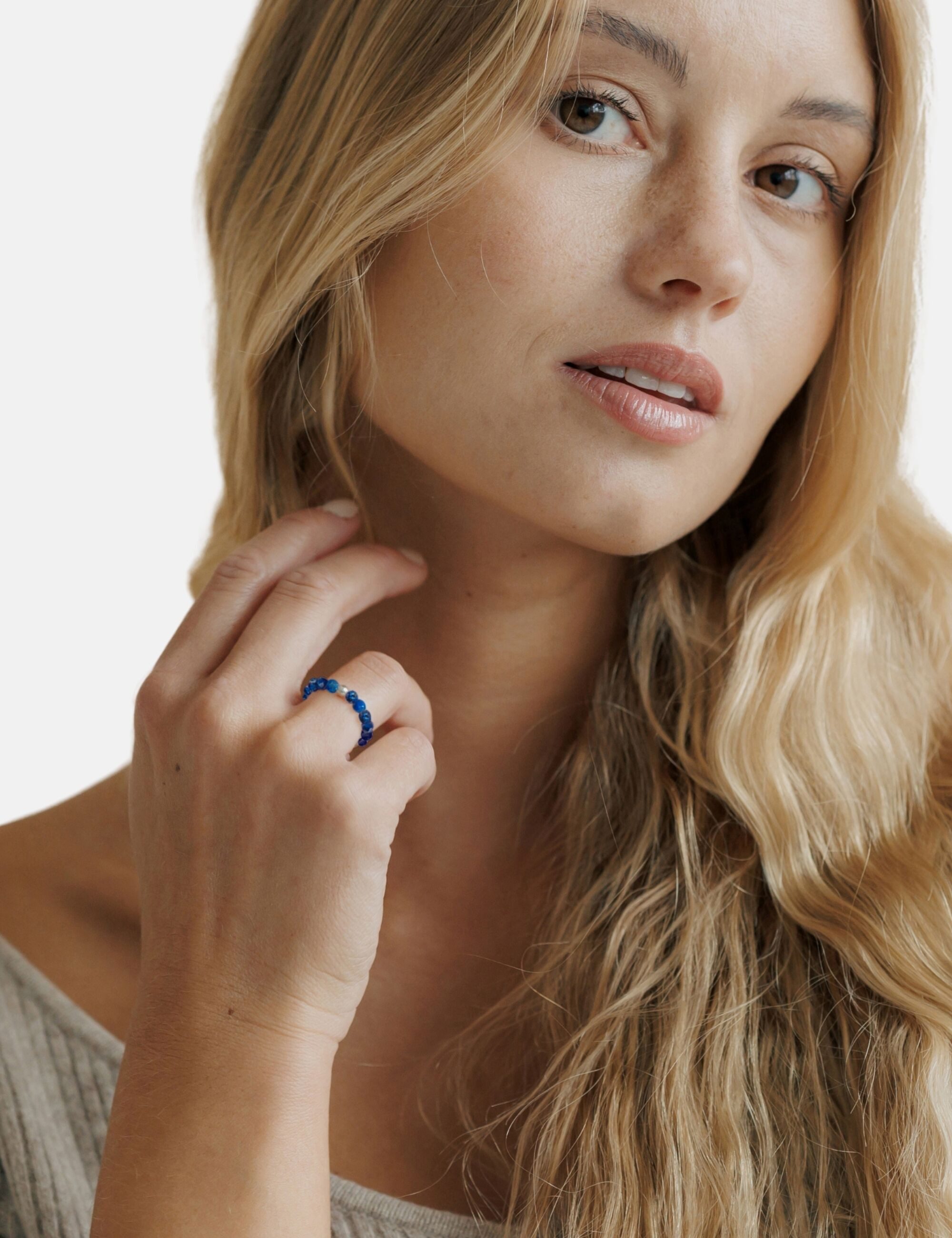 GOOD.designs Perlenring, Anti Stress Ring aus Naturstein