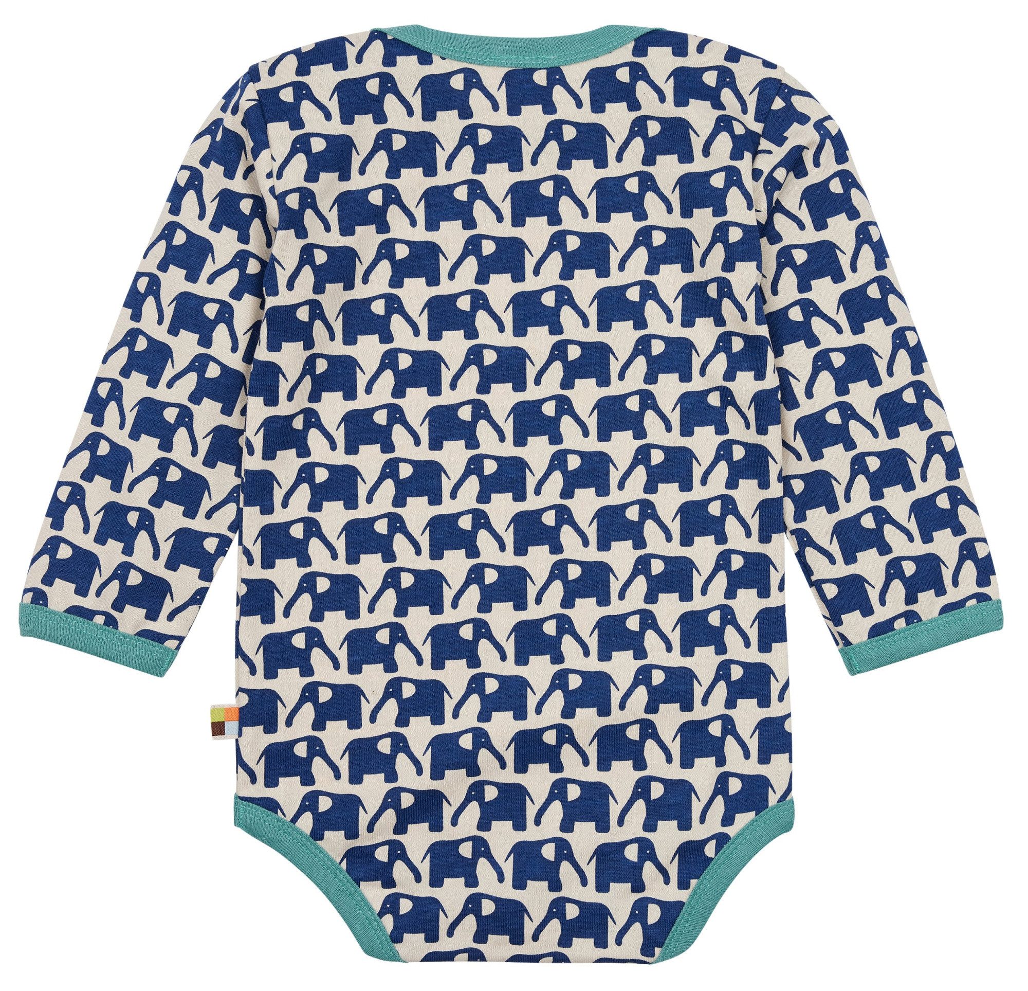 loud + proud Langarmbody mit Elefanten Druckmotiv Bio Baumwolle, GOTS
