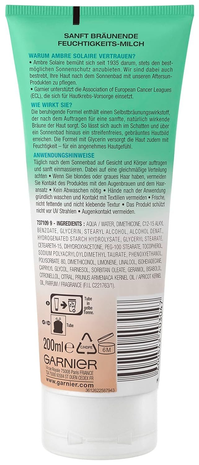 GARNIER After Sun-Lotion Beruhigende After Sun Feuchtigkeits-Milch 200 ml, 2-tlg.