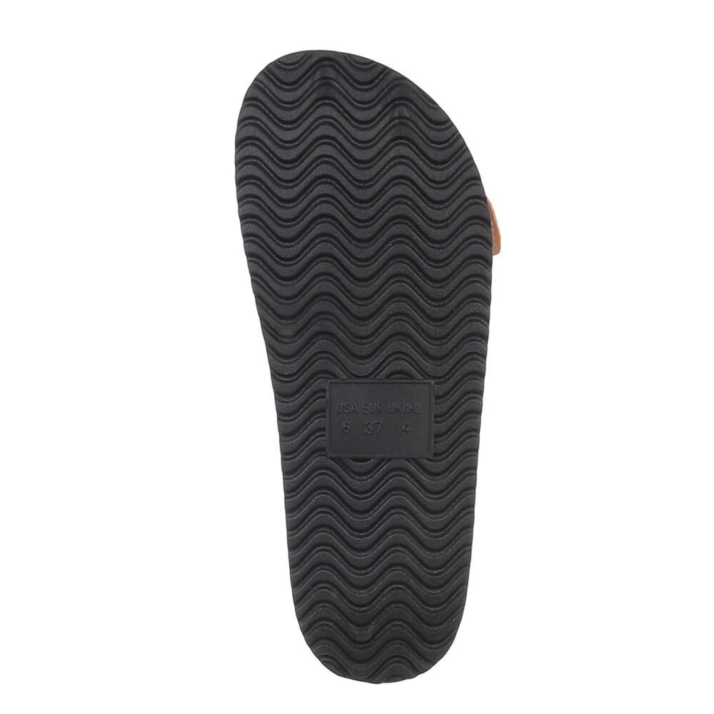 Ital-Design Damen Mules Freizeit Pantolette (86192766) Flach Pantoletten in Beige